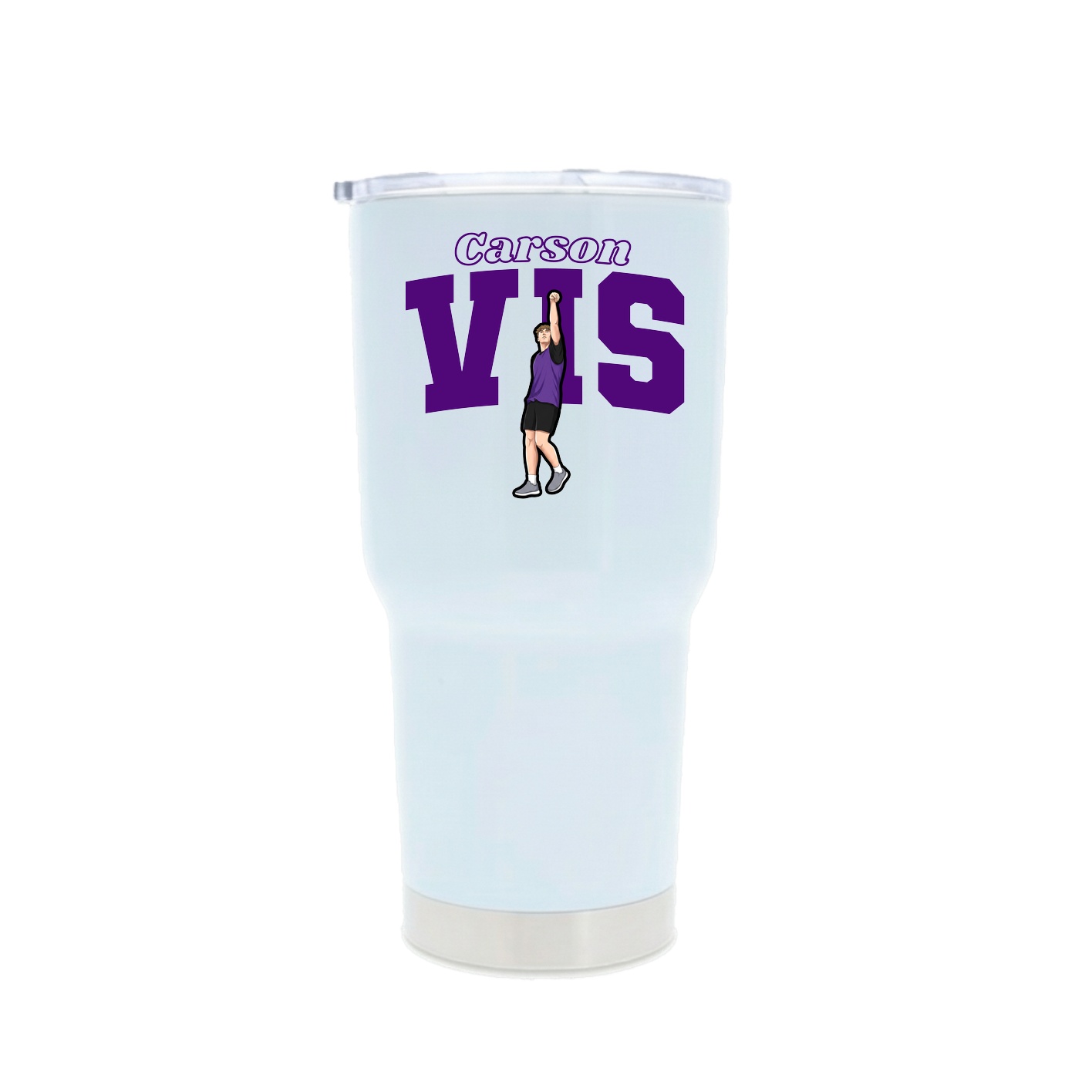 30oz Stainless Steel Tumbler — Name Arch in White