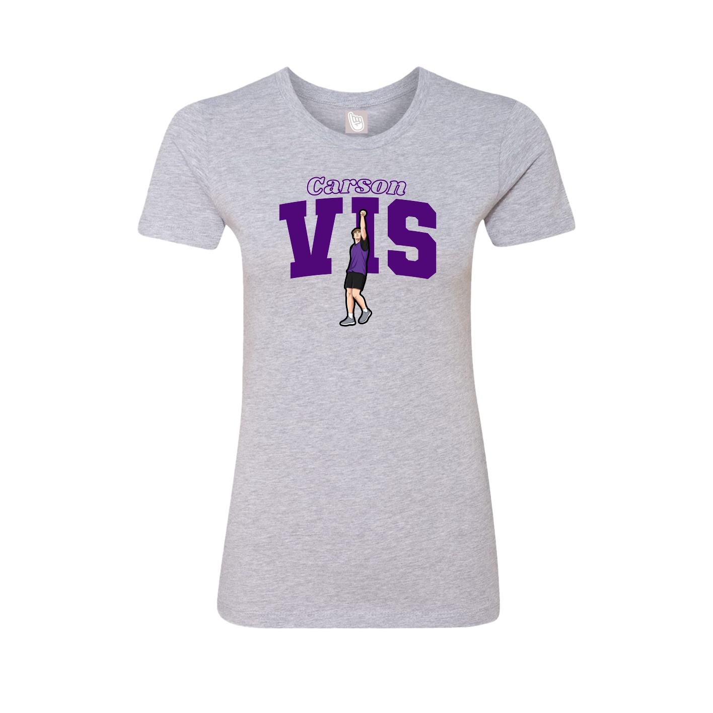 Fitted Women's Tee — Name Arch in Grey
