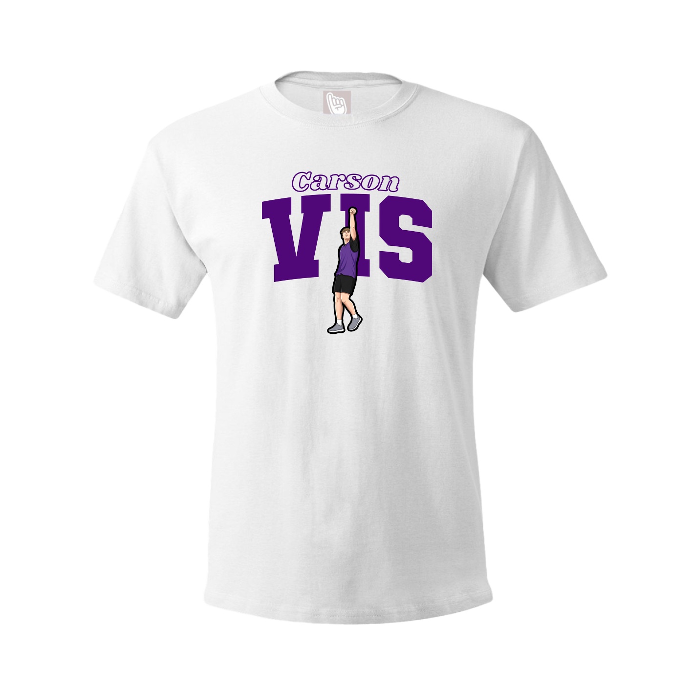 Youth Tee — Name Arch in White