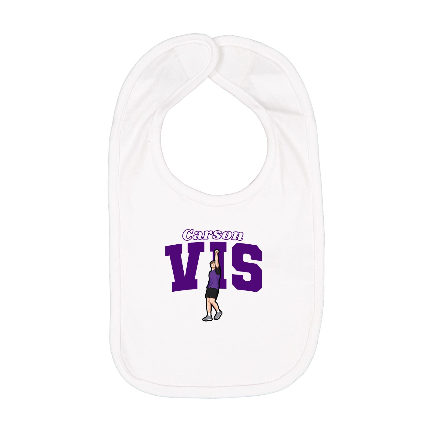 Infant Bib — Name Arch in White