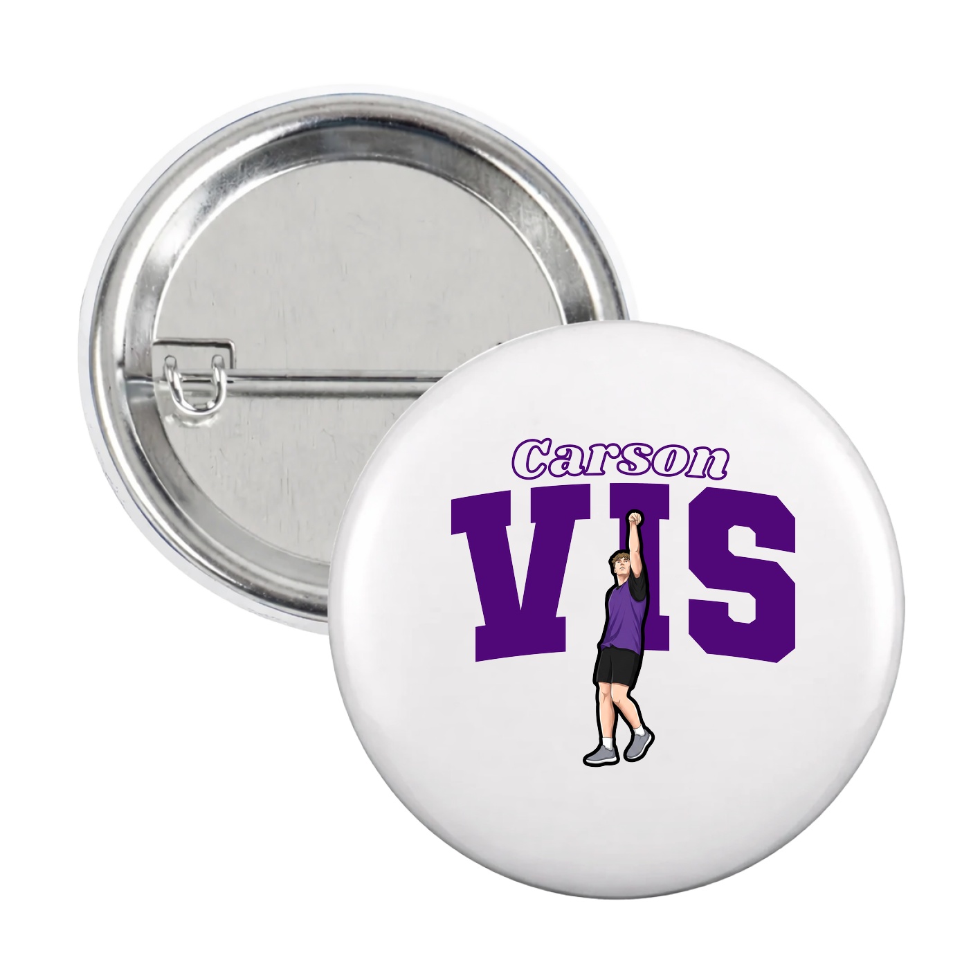 Game Day Button — Name Arch in White