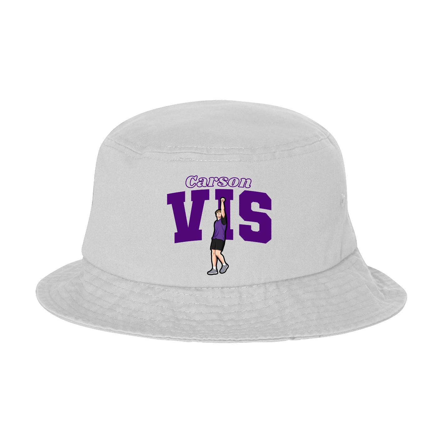 Bucket Cap — Name Arch in White