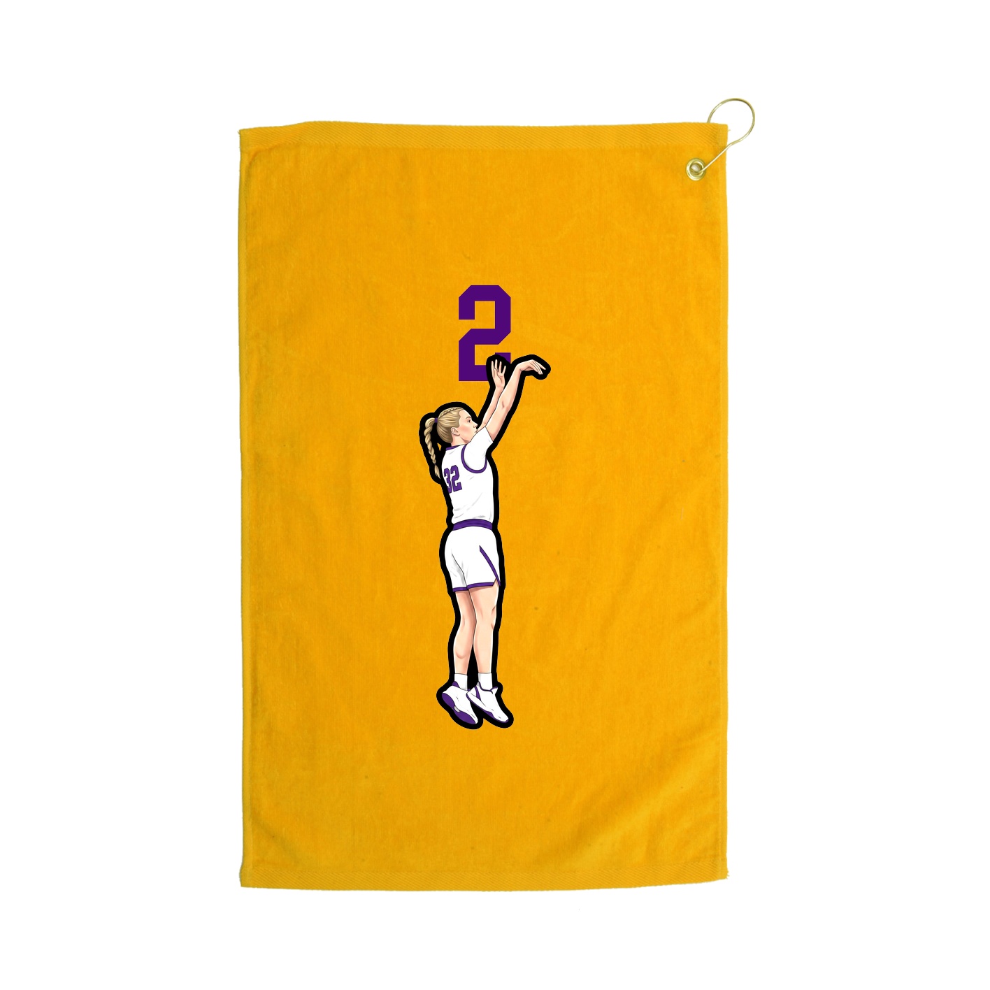 Golf Towel — Number Top in Gold
