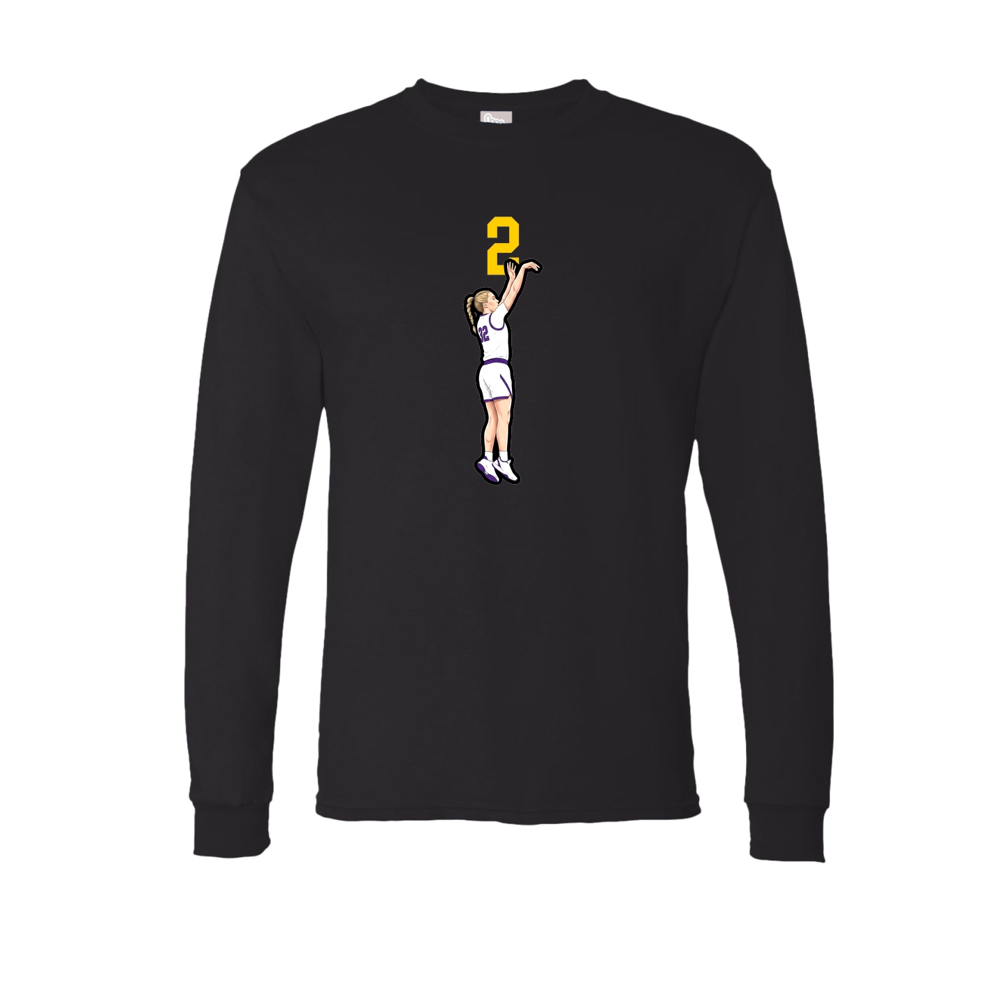 Long Sleeve Tee — Number Top in Black