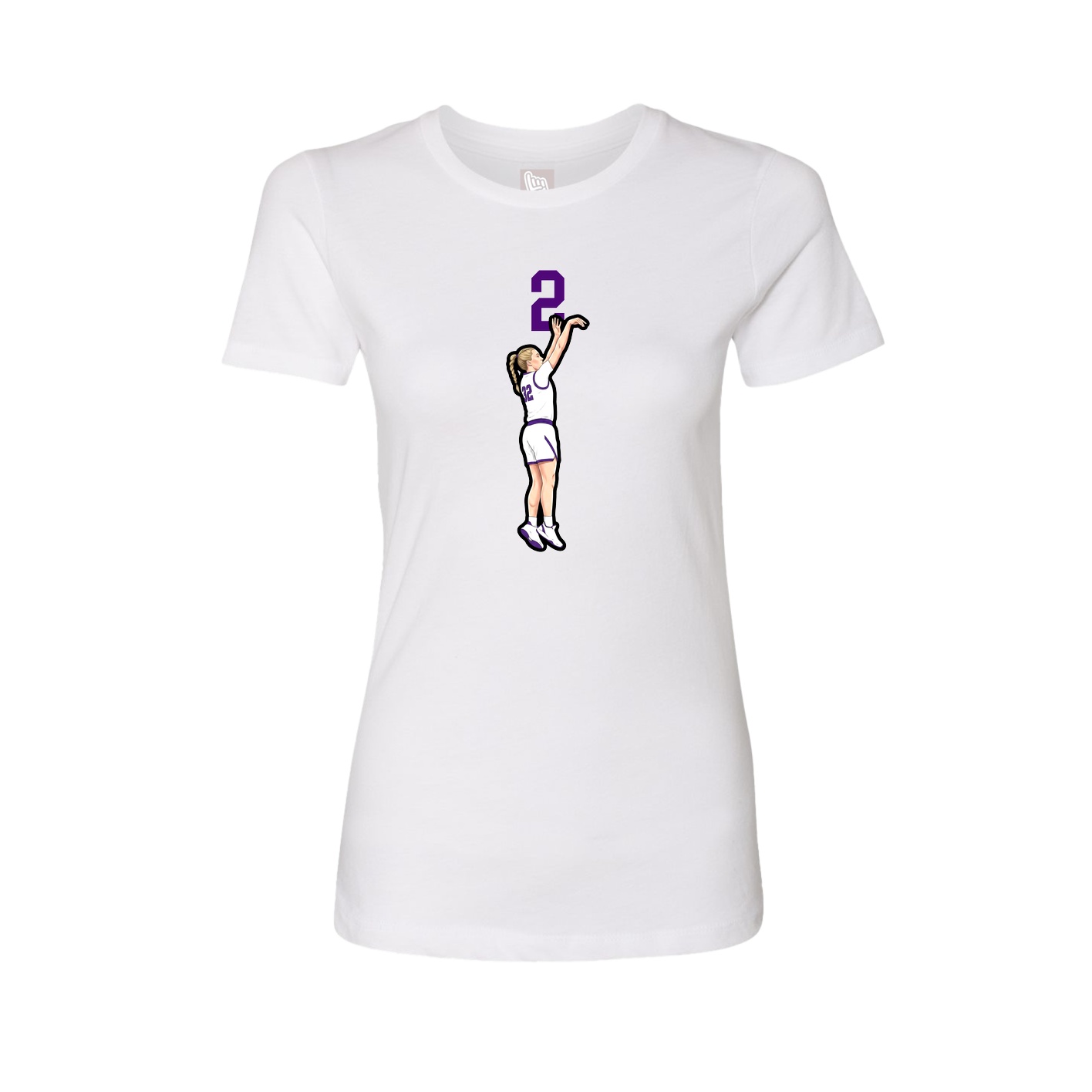 Fitted Women's Tee — Number Top in White