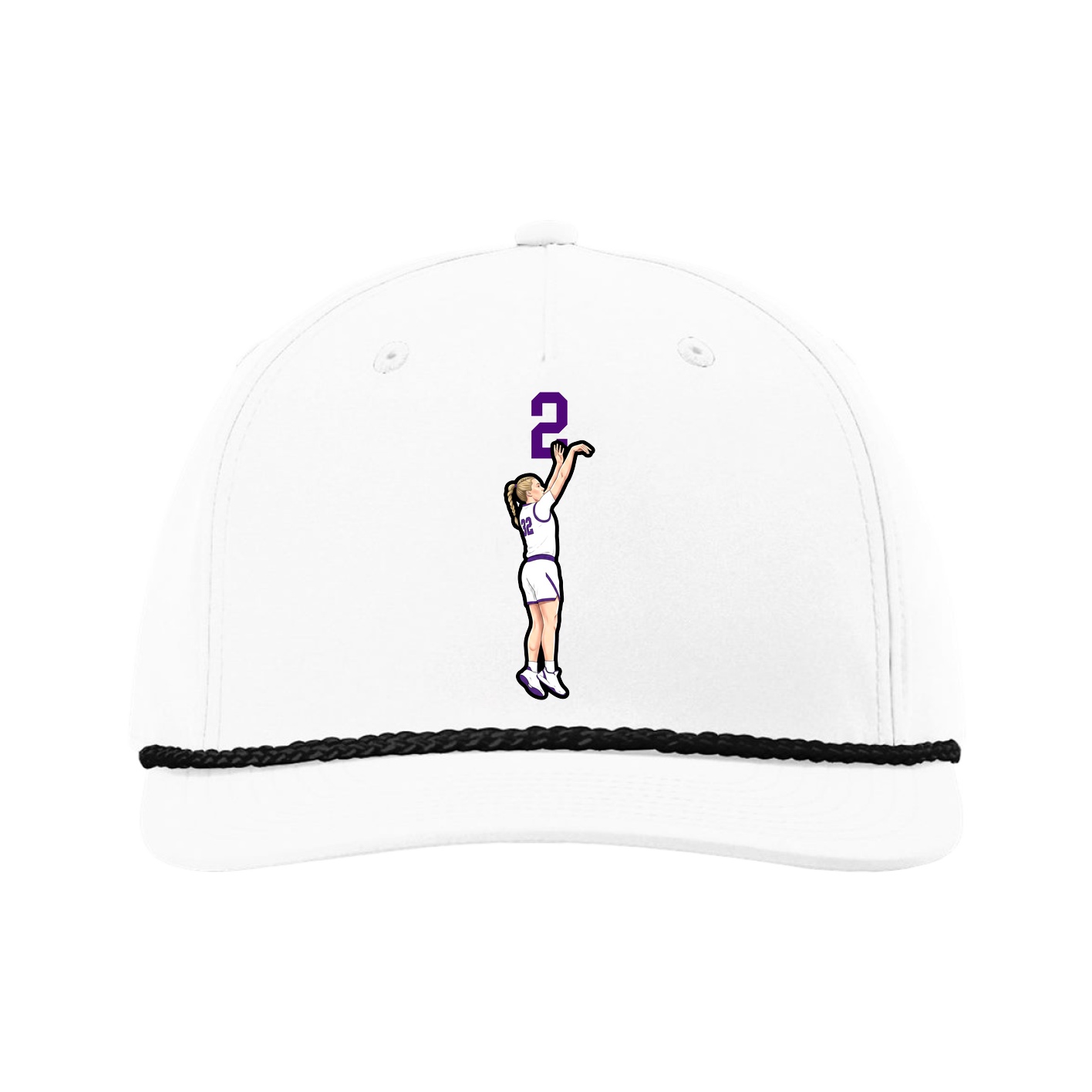 Five-Panel Classic Rope Cap — Number Top in White