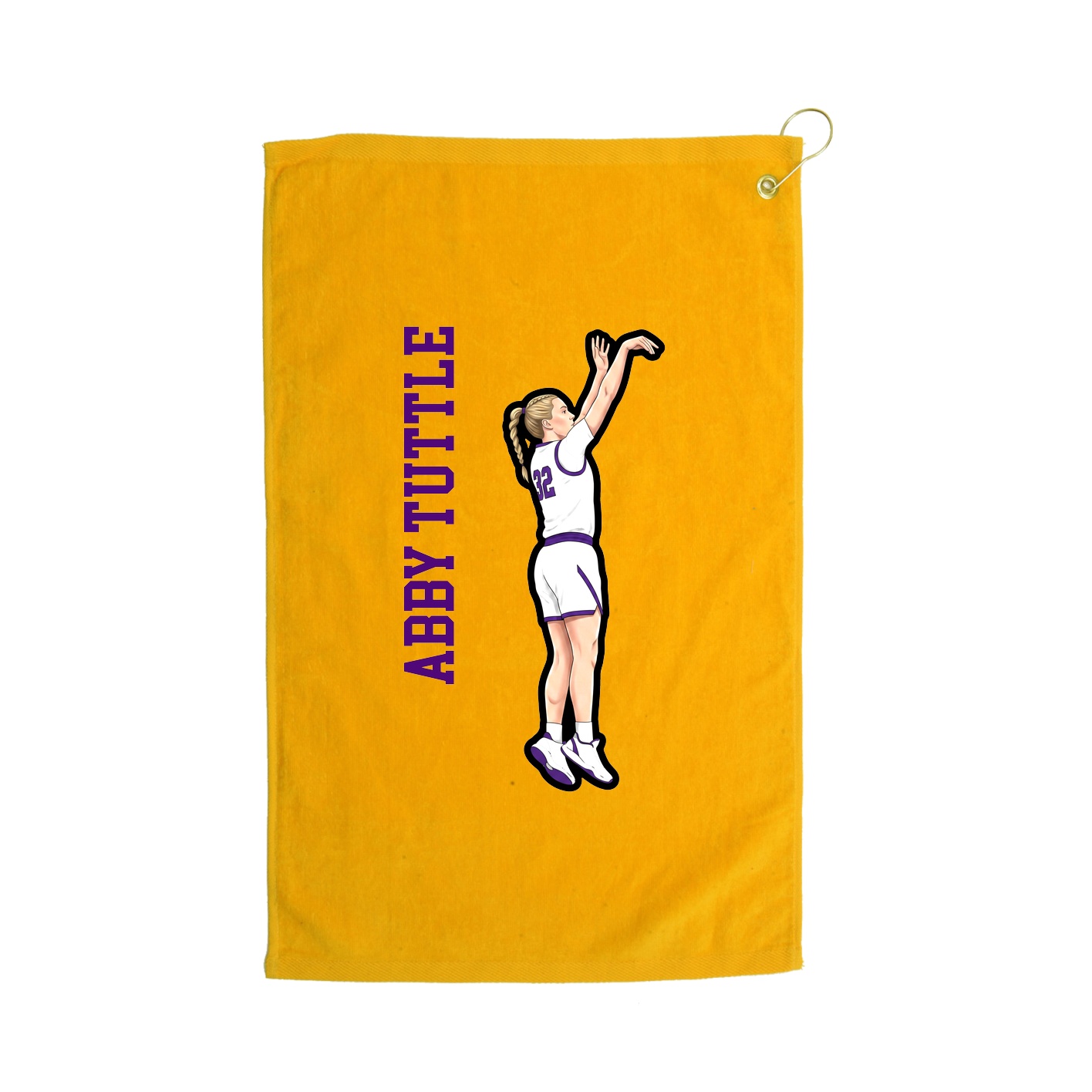 Golf Towel — Name Vertical in Gold