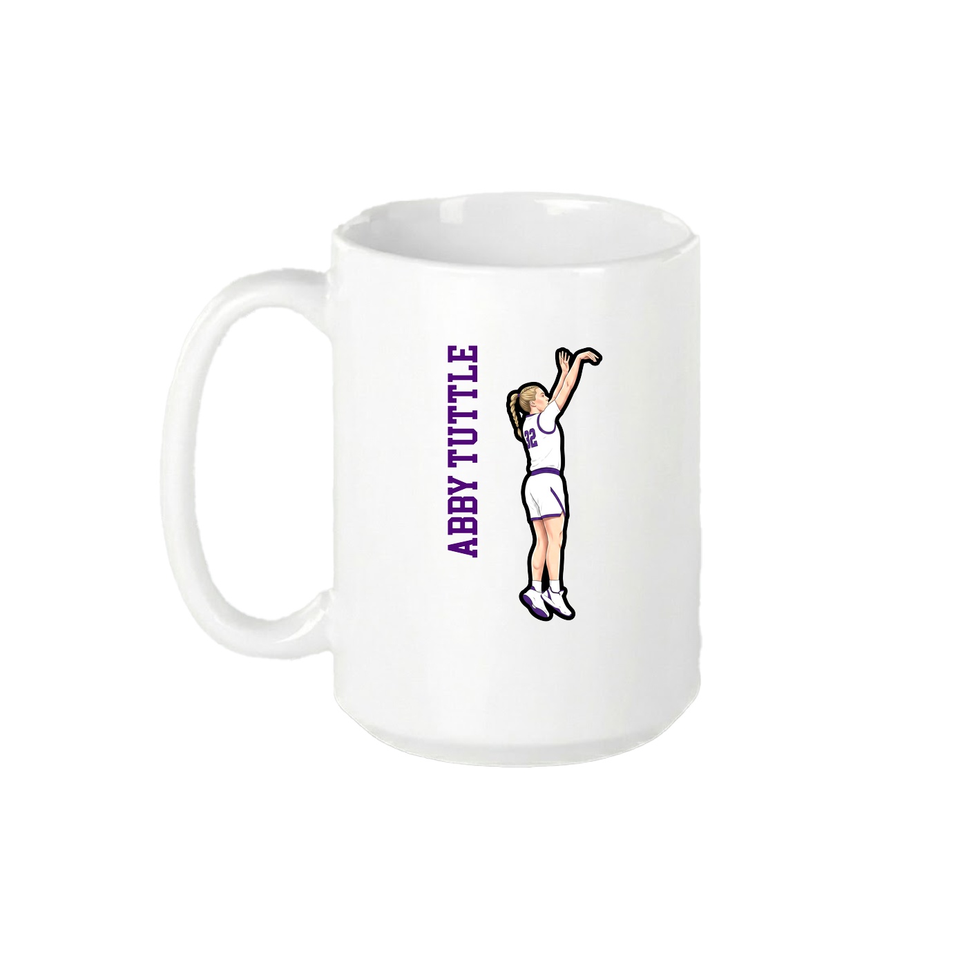 15oz Coffee Mug — Name Vertical in White