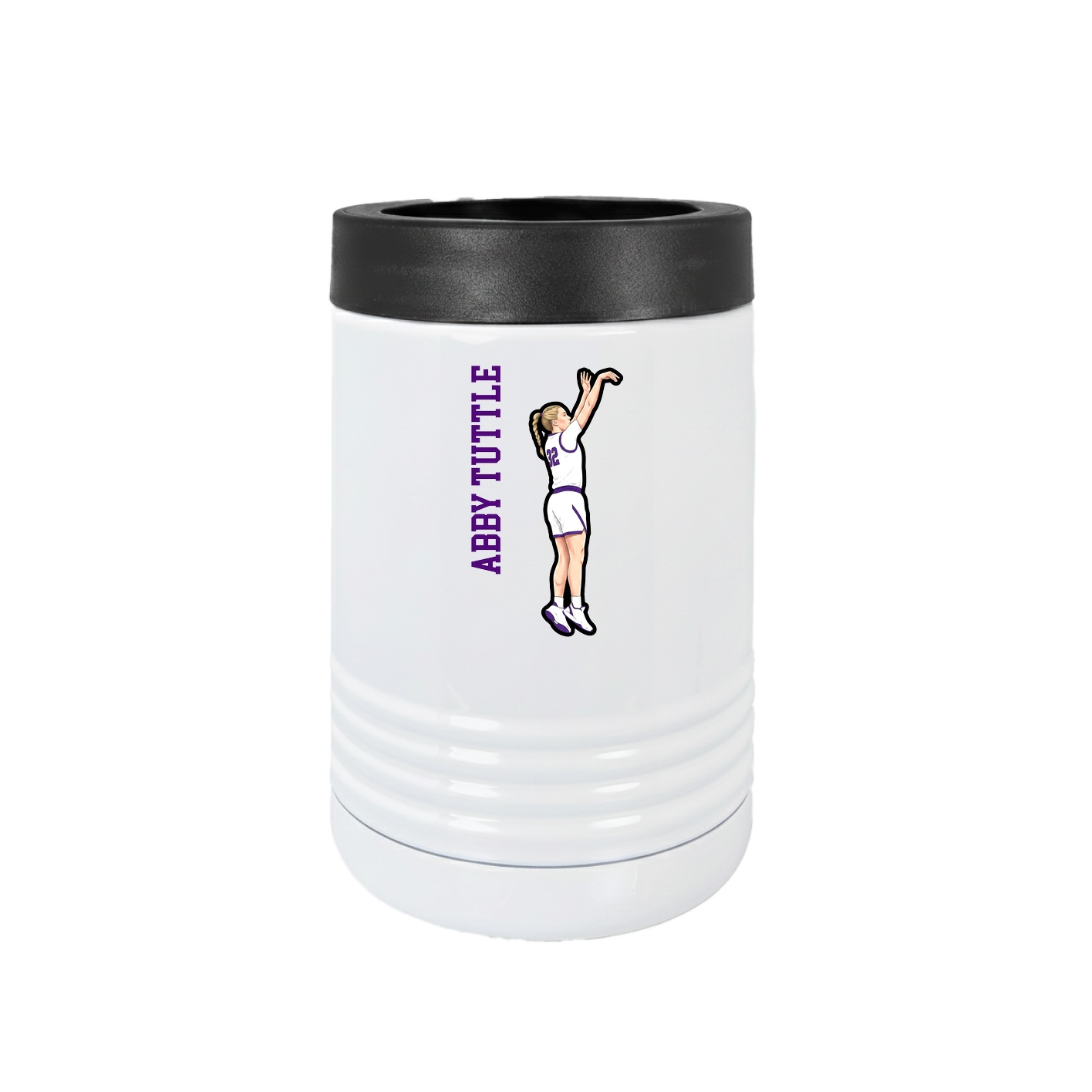 Beverage Holder — Name Vertical in White