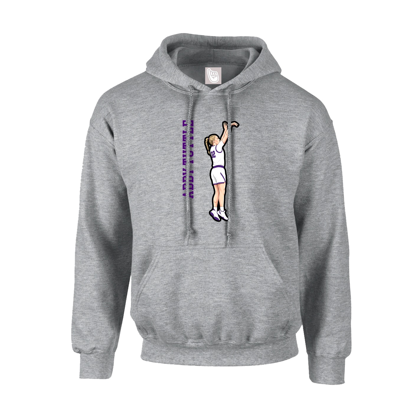 Hoodie — Name Vertical in Grey