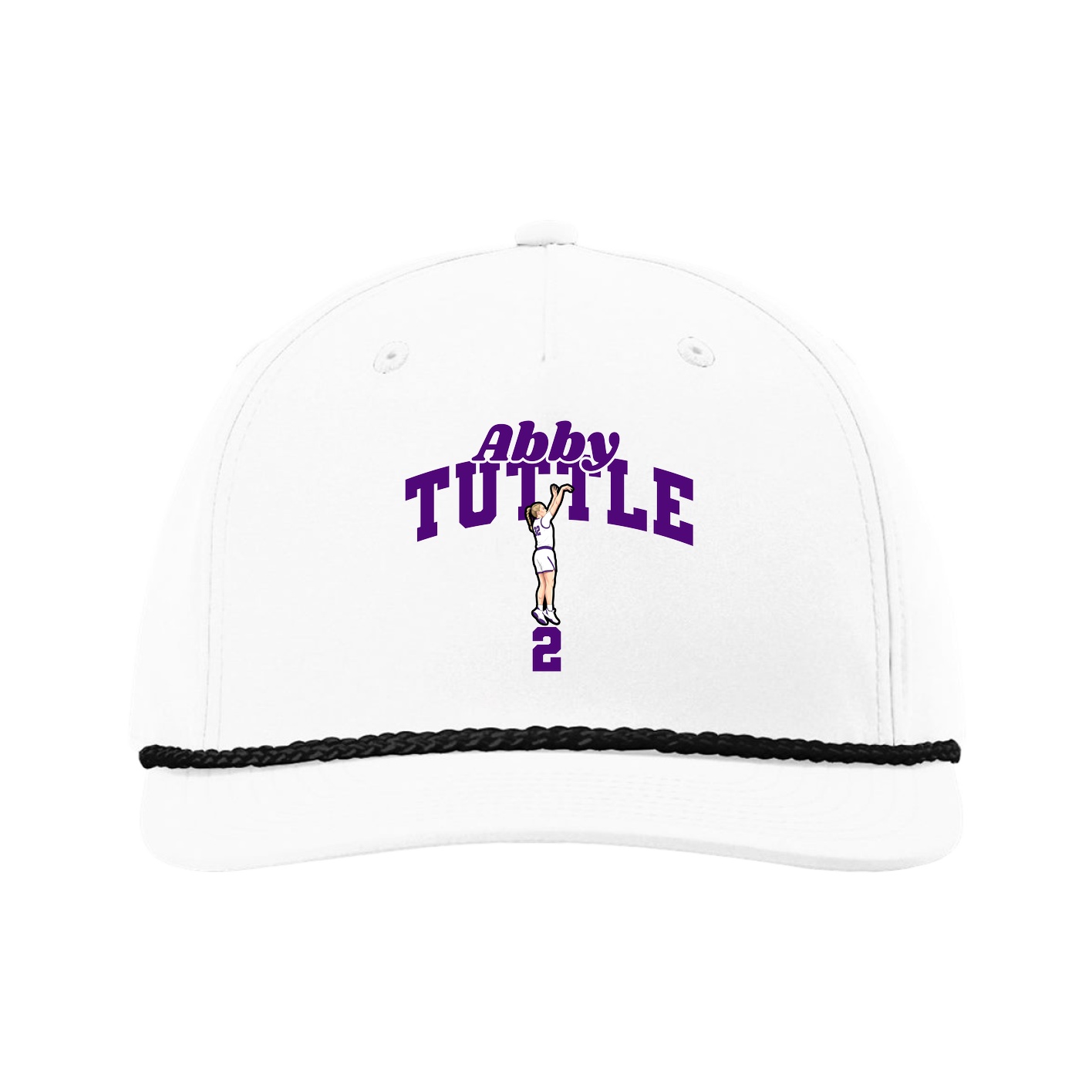 Five-Panel Classic Rope Cap — Signature Arch in White