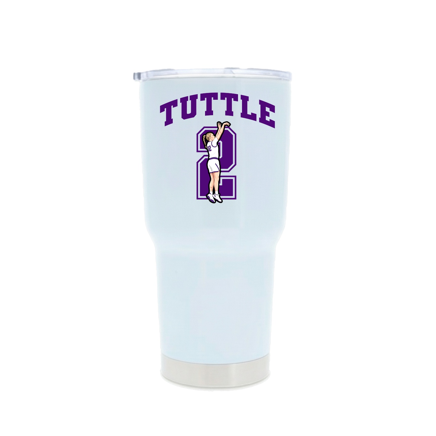 30oz Stainless Steel Tumbler — Number in White