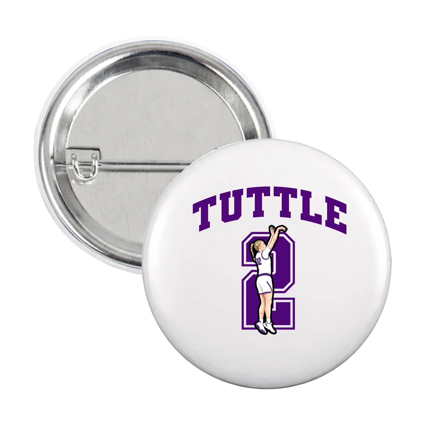 Game Day Button — Number in White