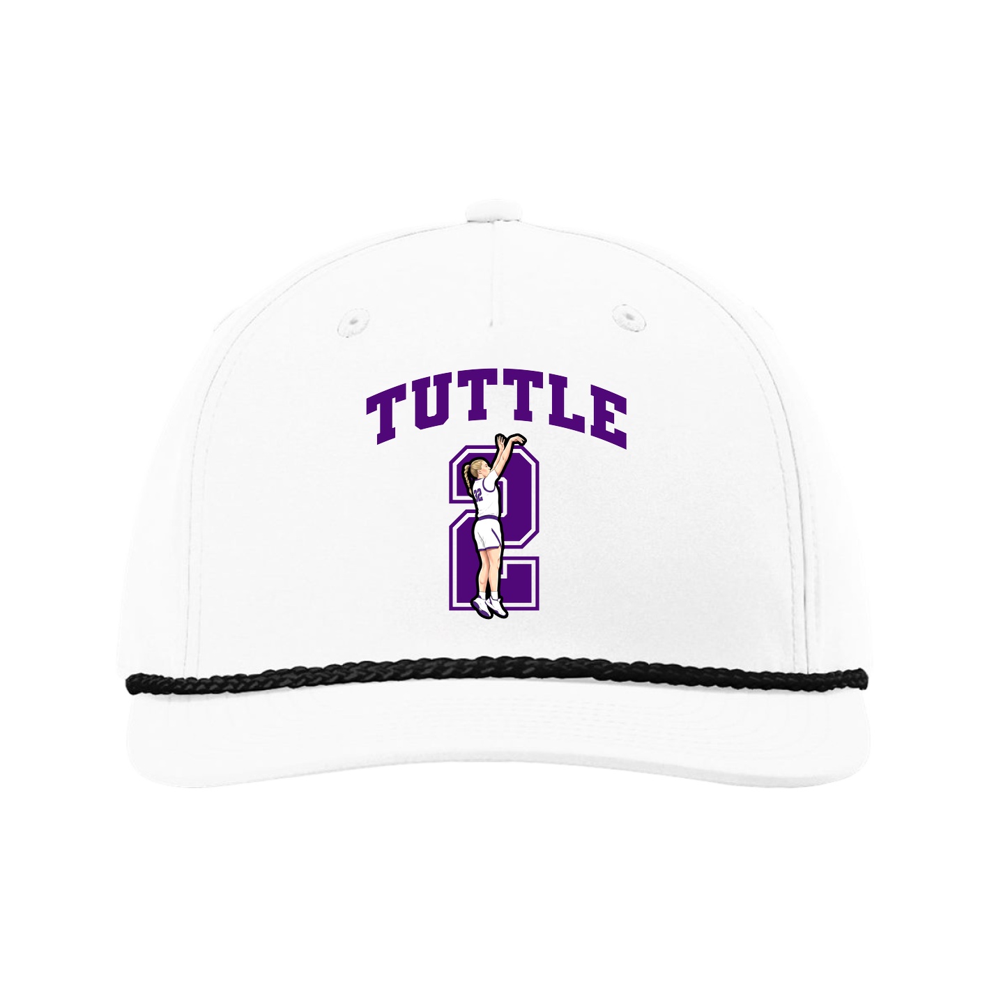 Five-Panel Classic Rope Cap — Number in White