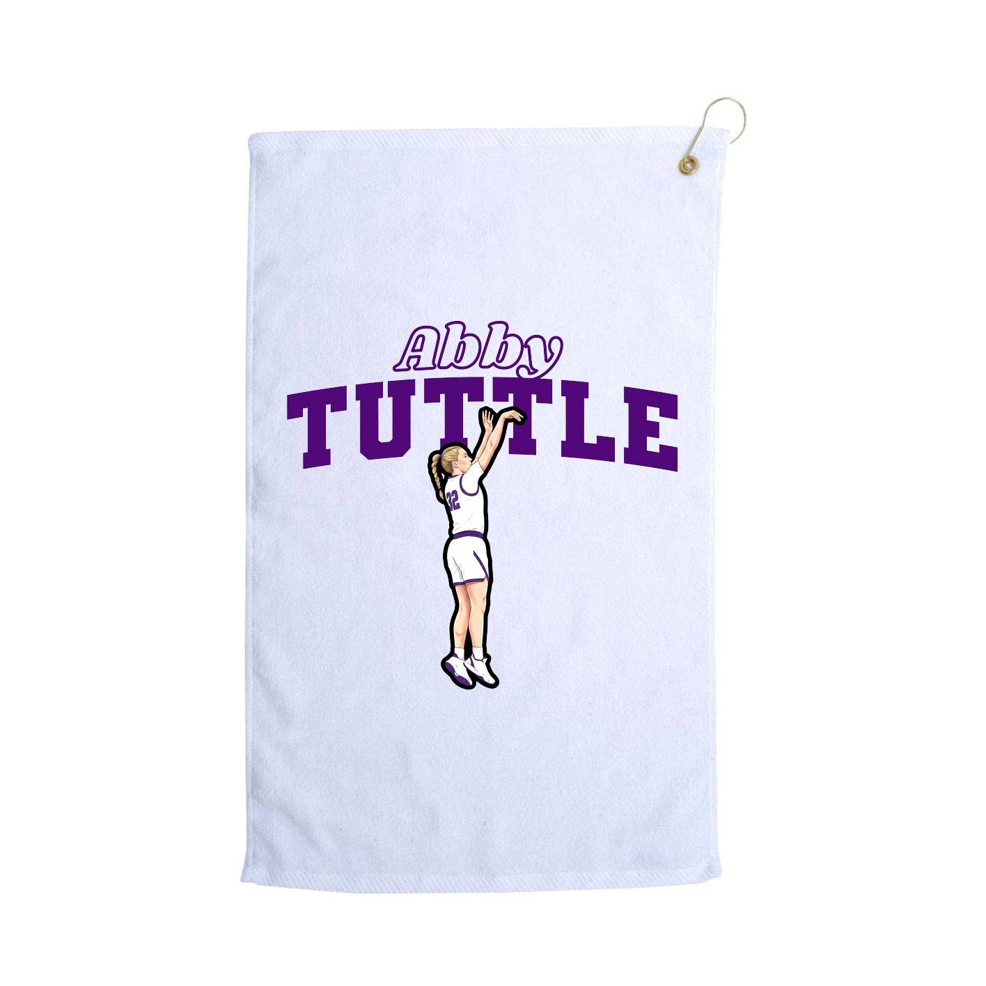 Golf Towel — Name Arch in White