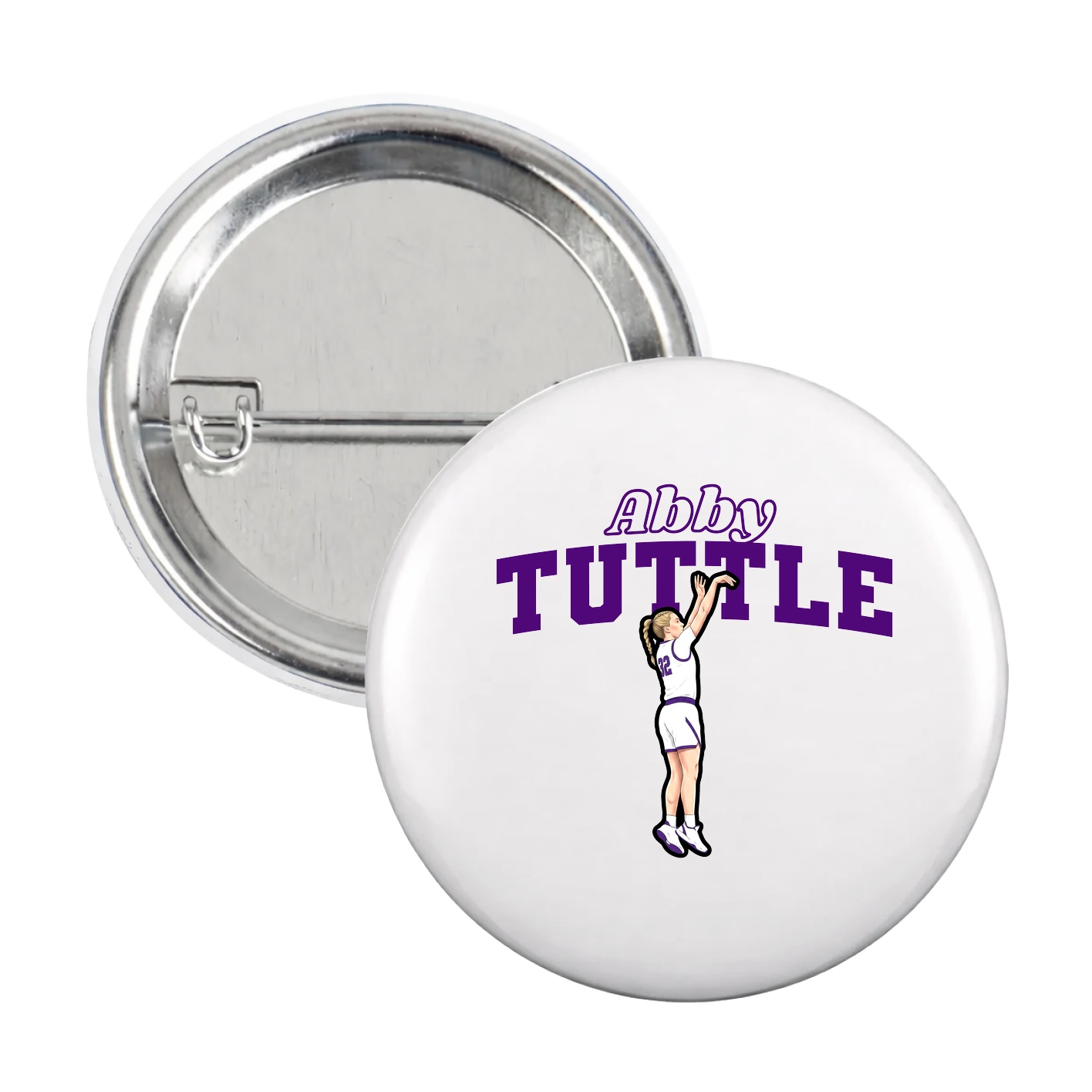 Game Day Button — Name Arch in White