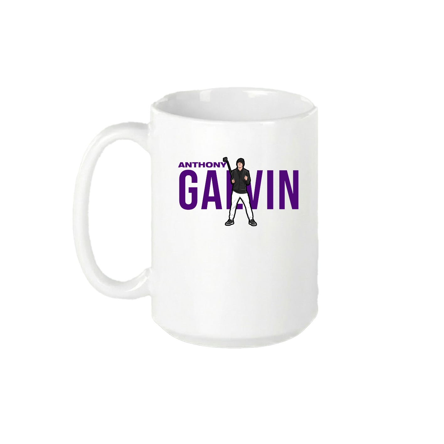 15oz Coffee Mug — Player Name in White