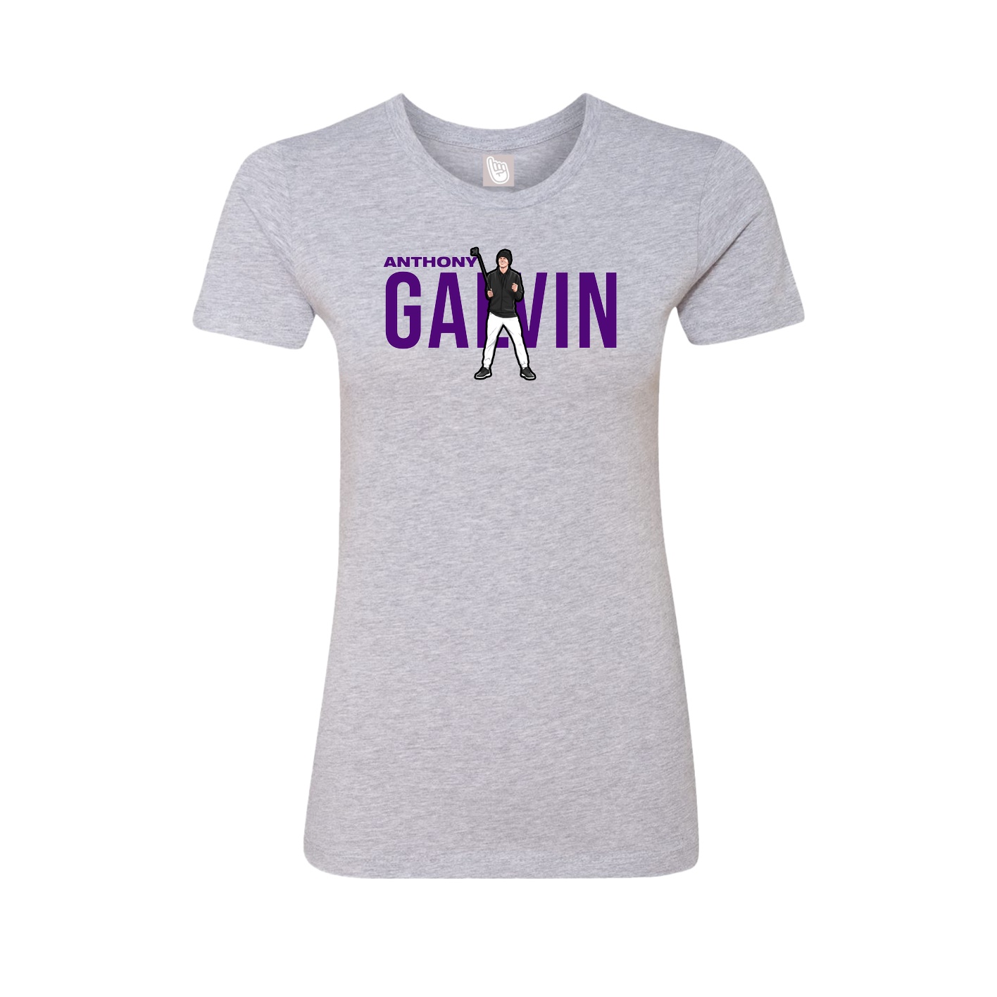 Fitted Women's Tee — Player Name in Grey