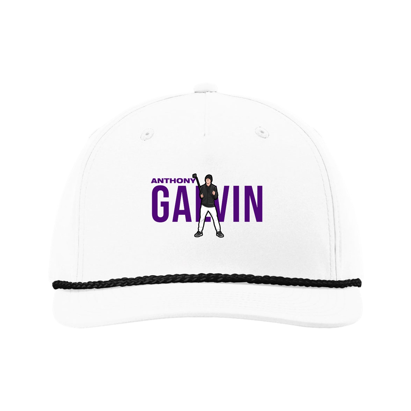 Five-Panel Classic Rope Cap — Player Name in White