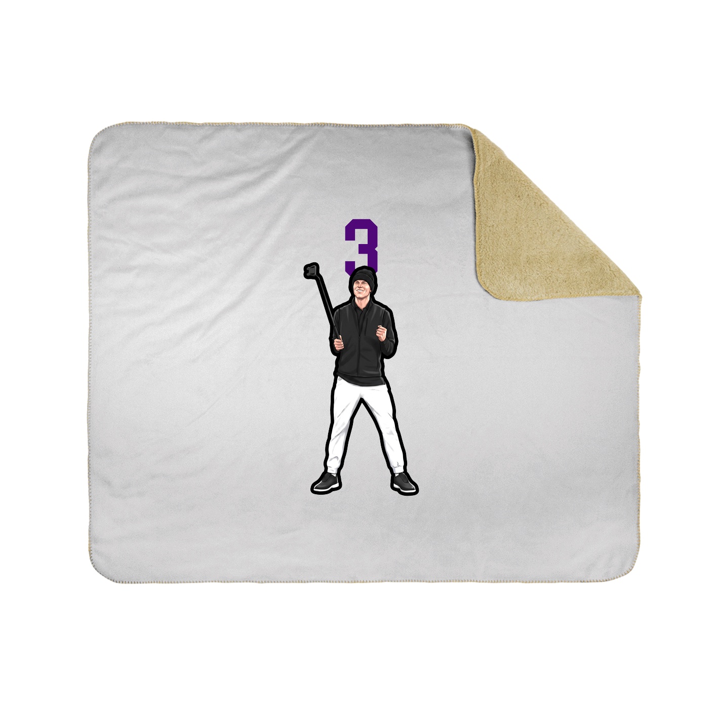 Throw Blanket — Number Top in White