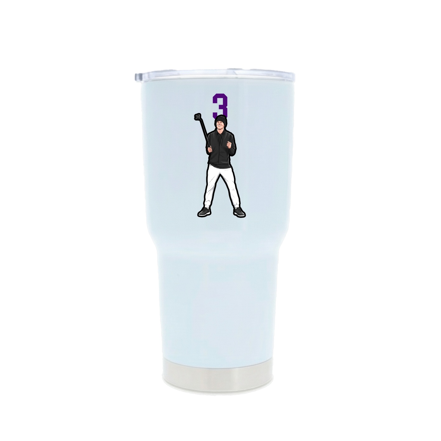 30oz Stainless Steel Tumbler — Number Top in White