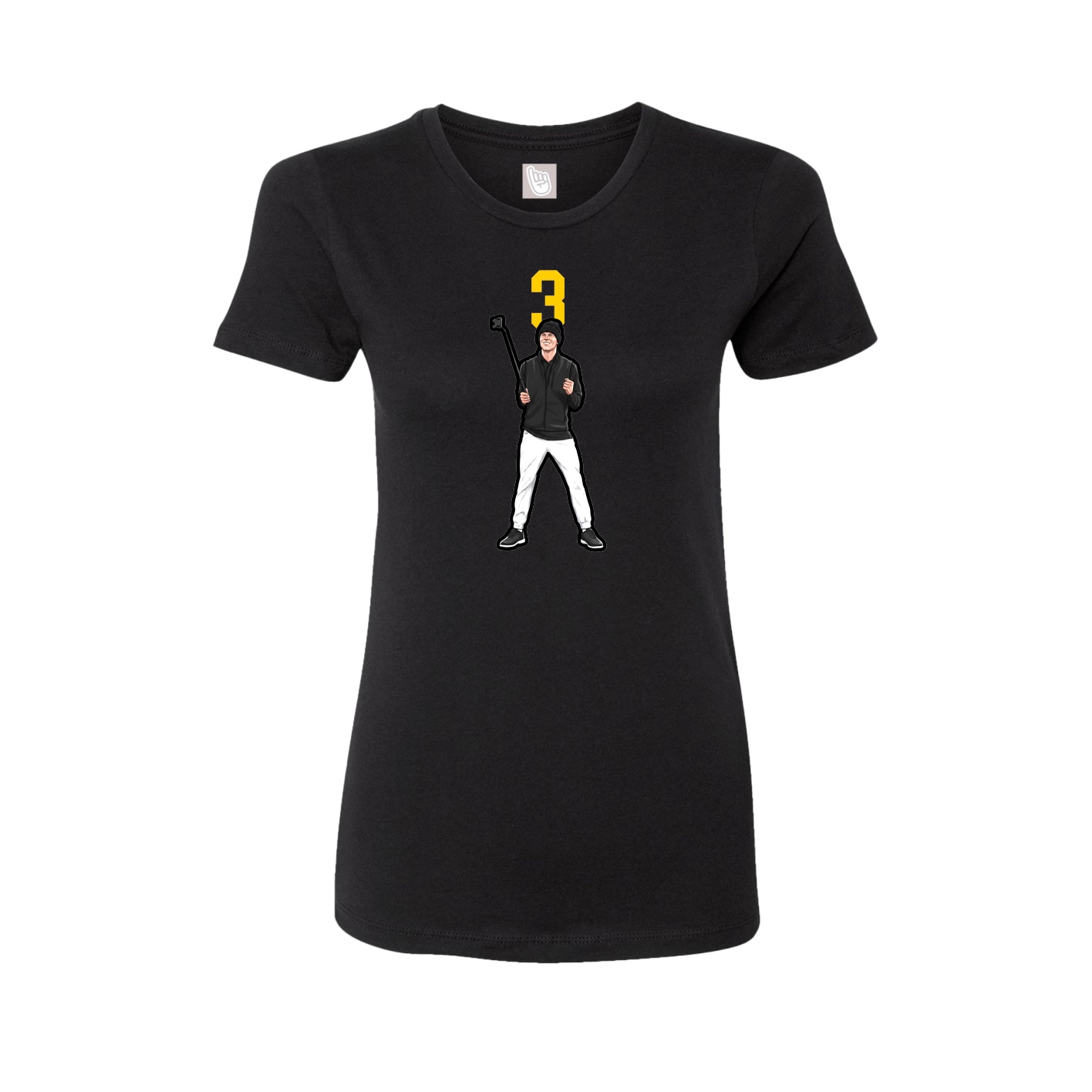 Fitted Women's Tee — Number Top in Black