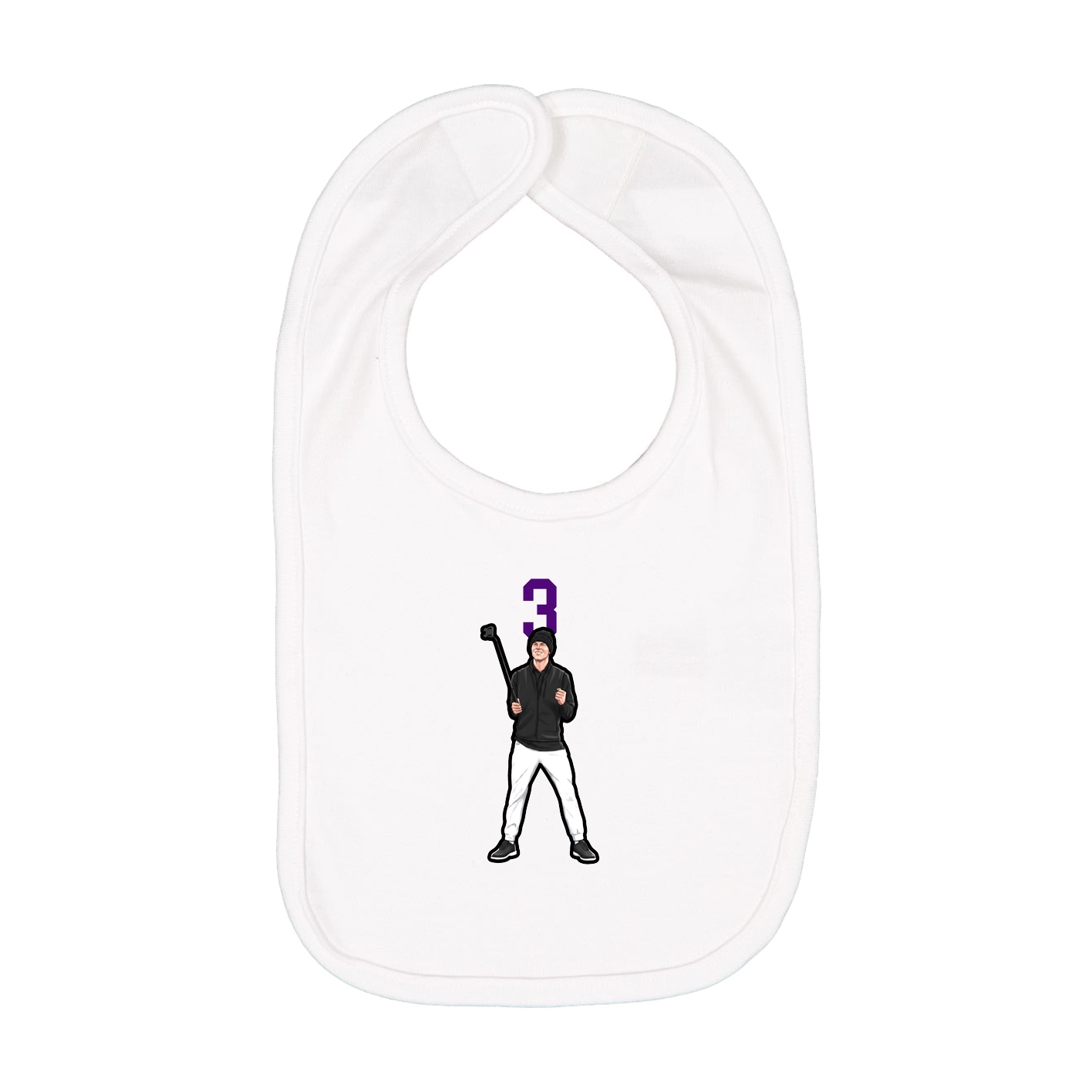 Infant Bib — Number Top in White