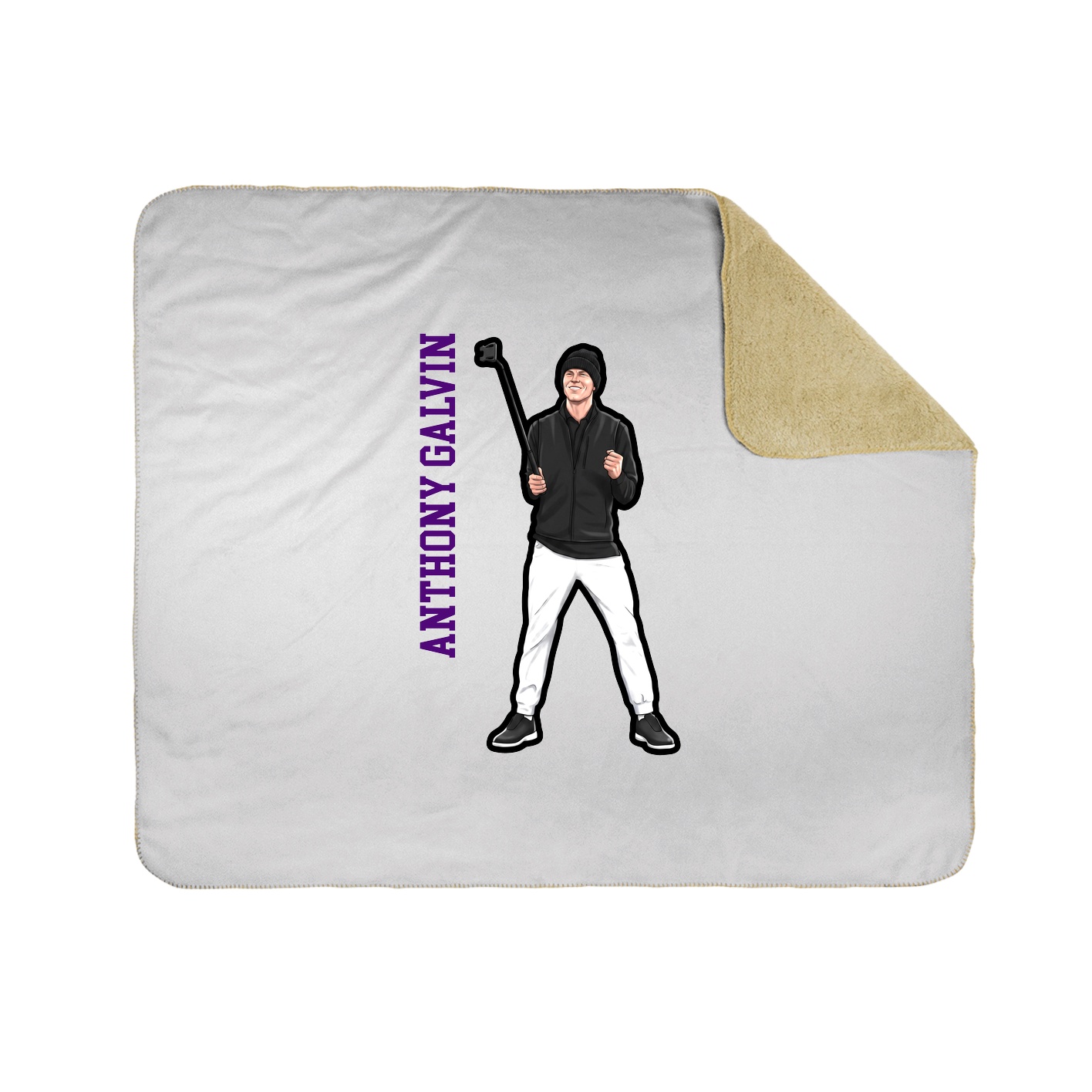 Throw Blanket — Name Vertical in White