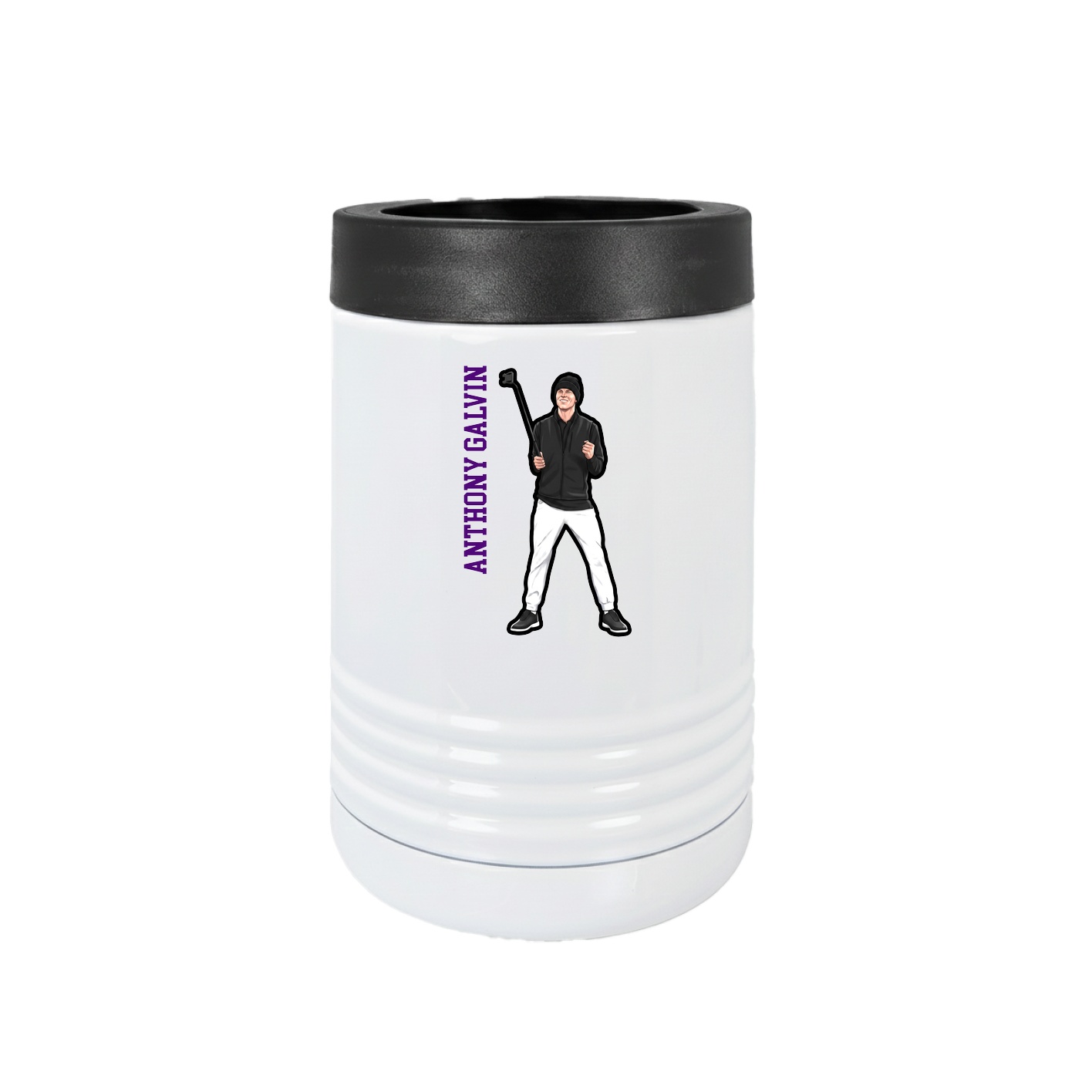 Beverage Holder — Name Vertical in White