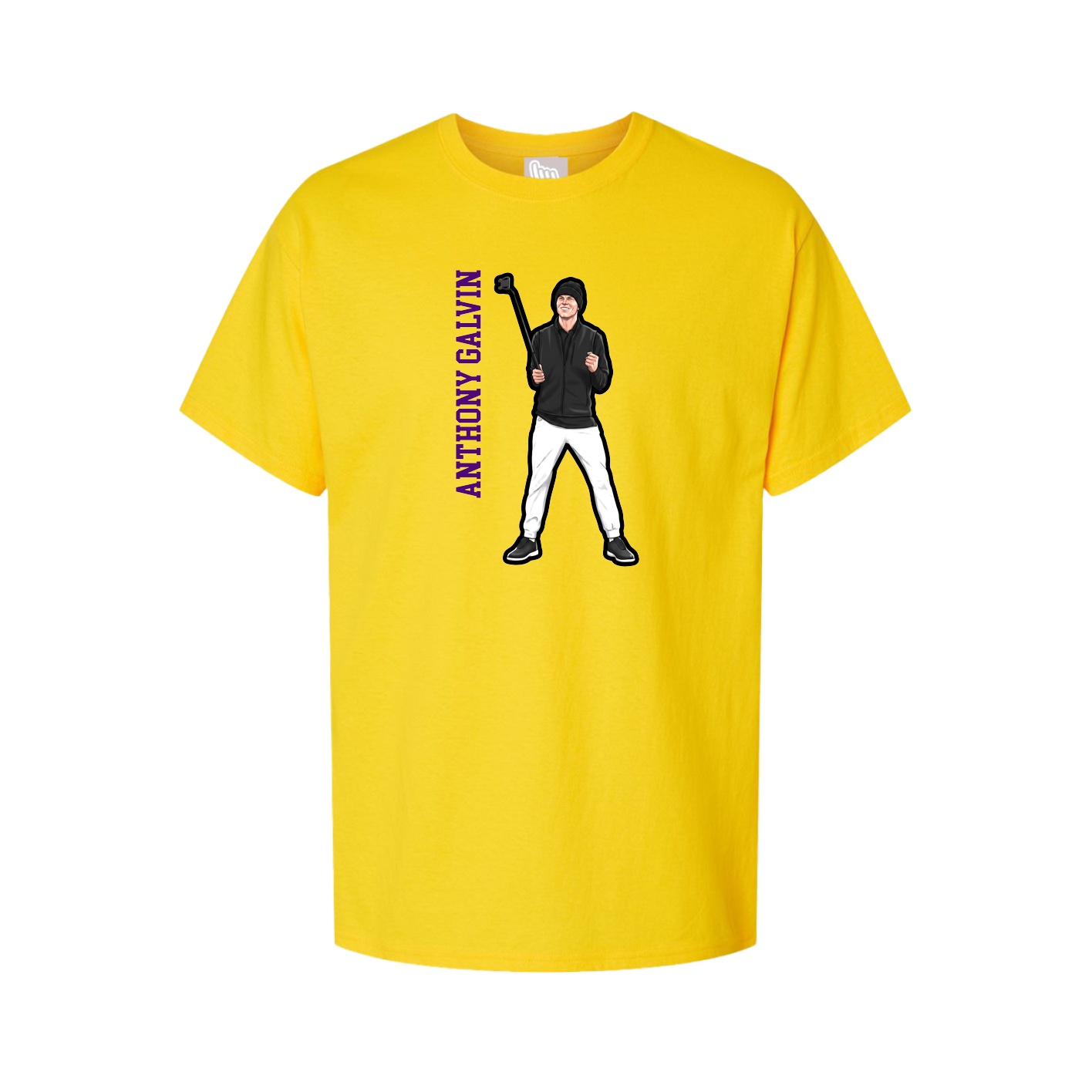 Youth Tee — Name Vertical in Gold