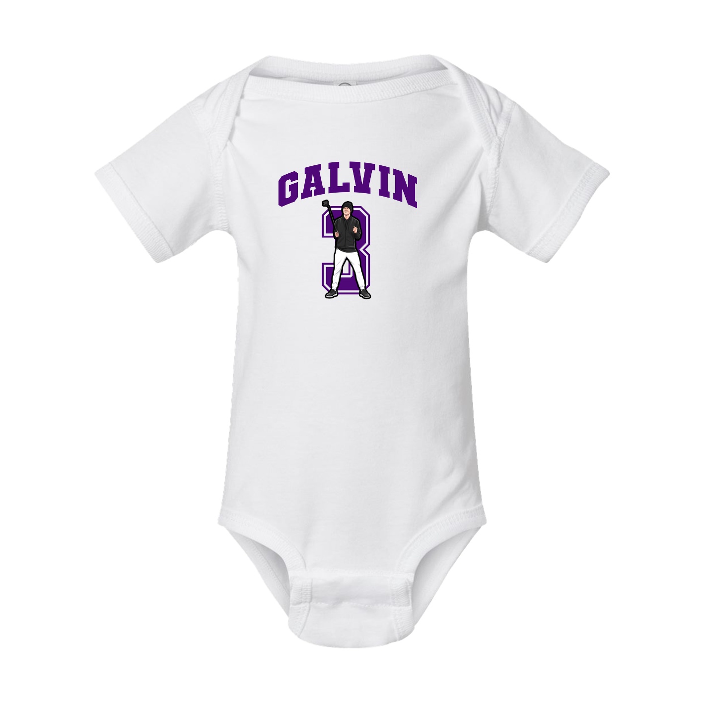 Baby Onesie — Number in White