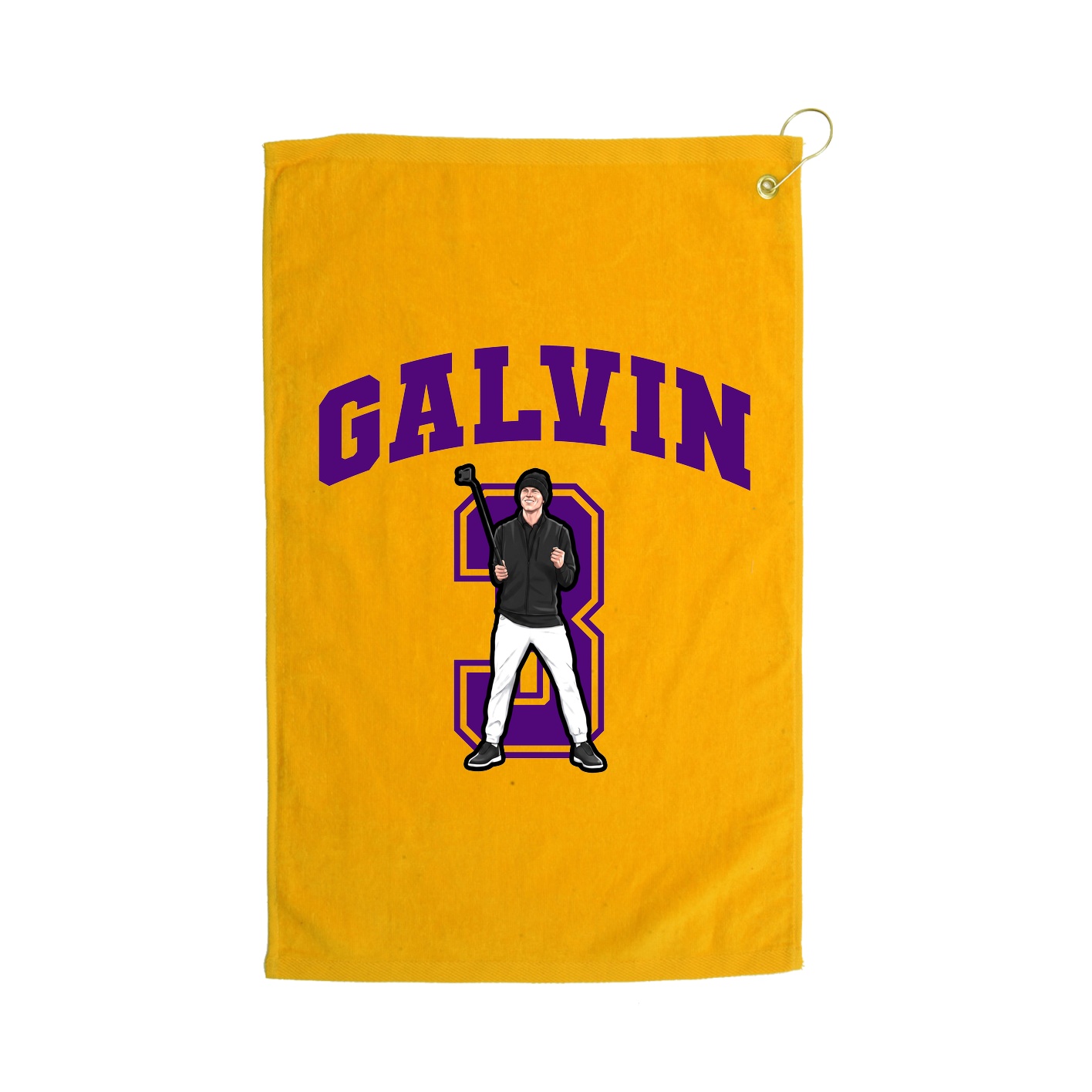 Golf Towel — Number in Gold