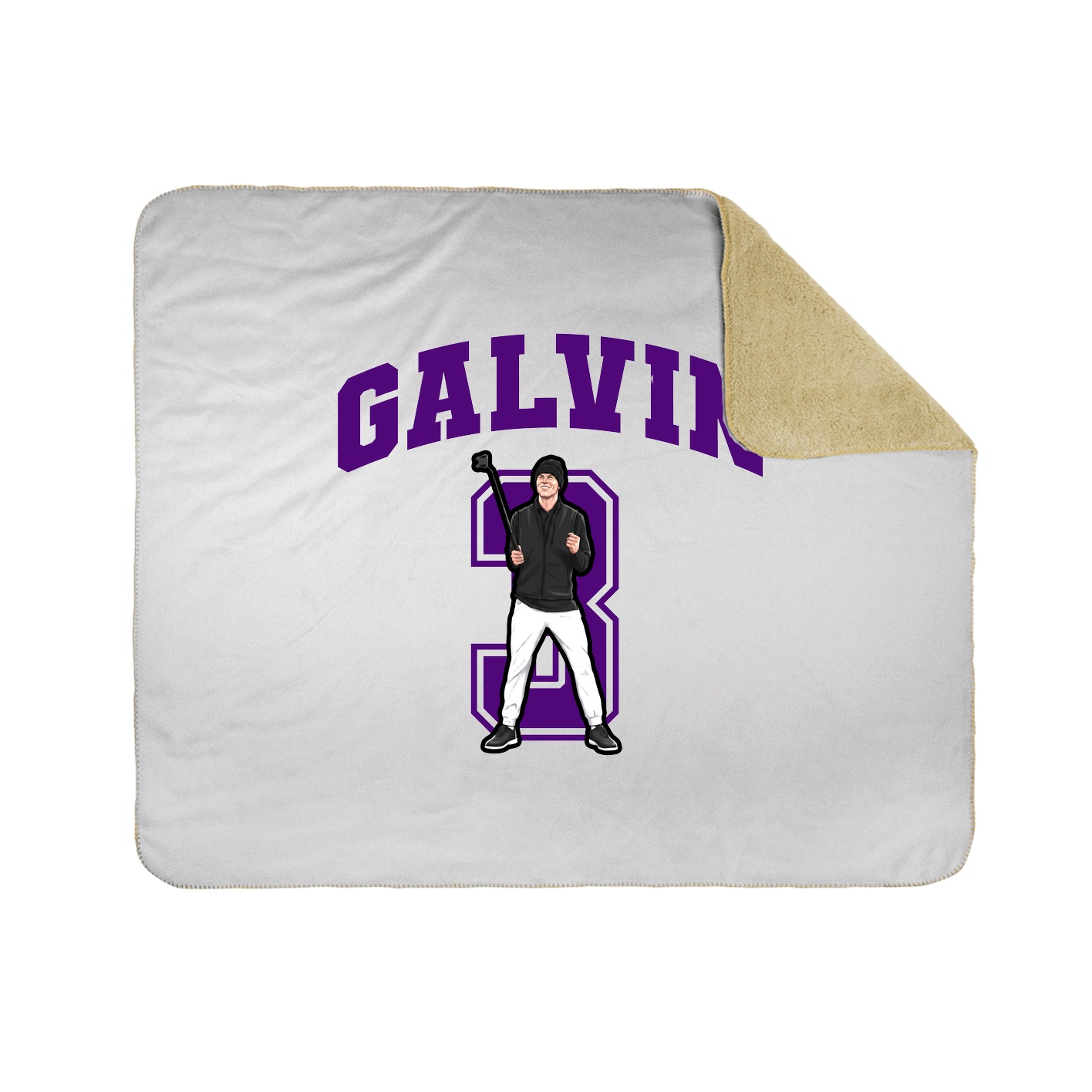 Throw Blanket — Number in White