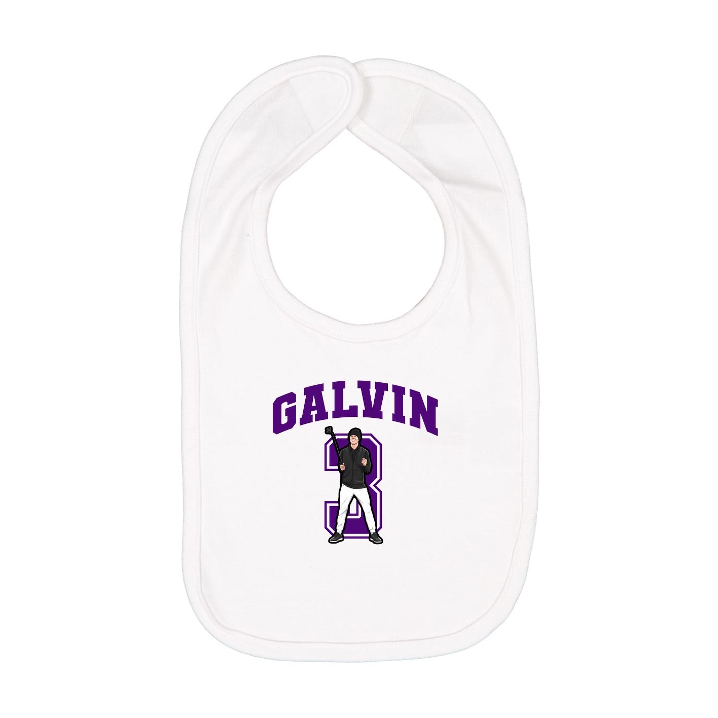 Infant Bib — Number in White