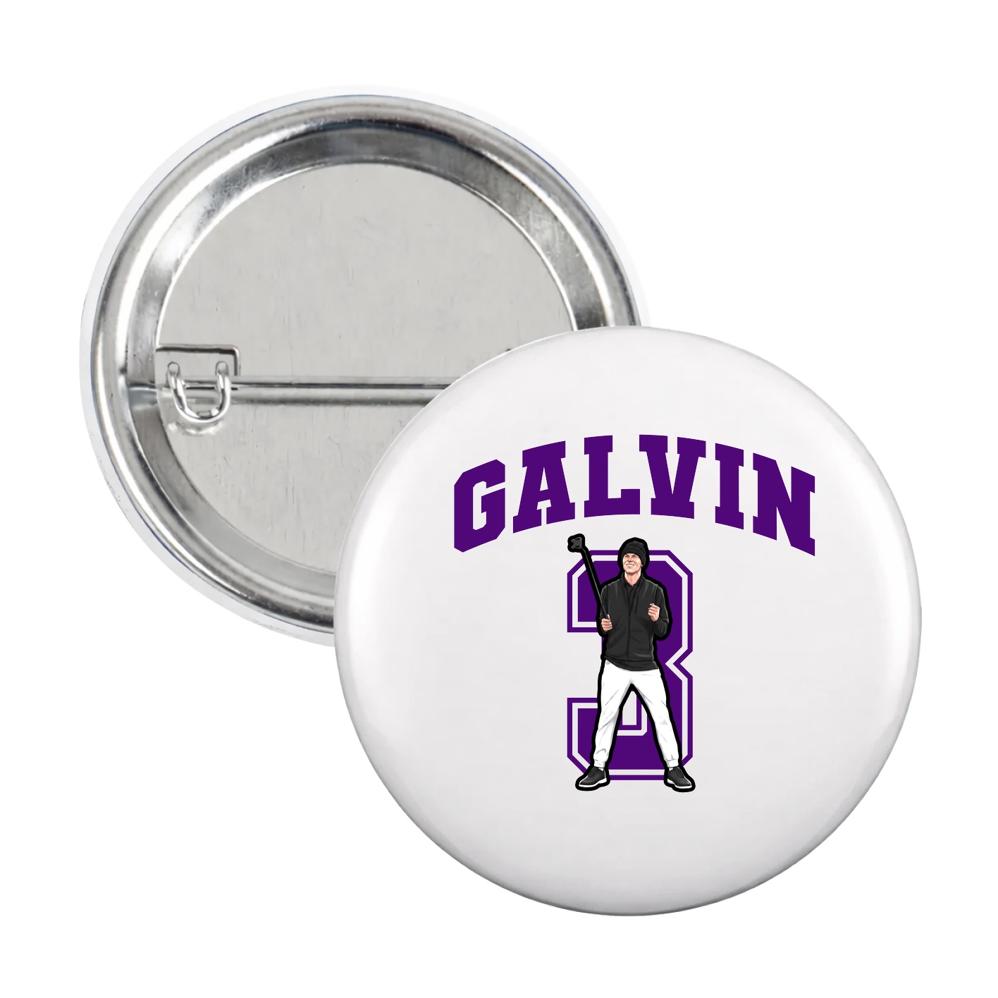 Game Day Button — Number in White