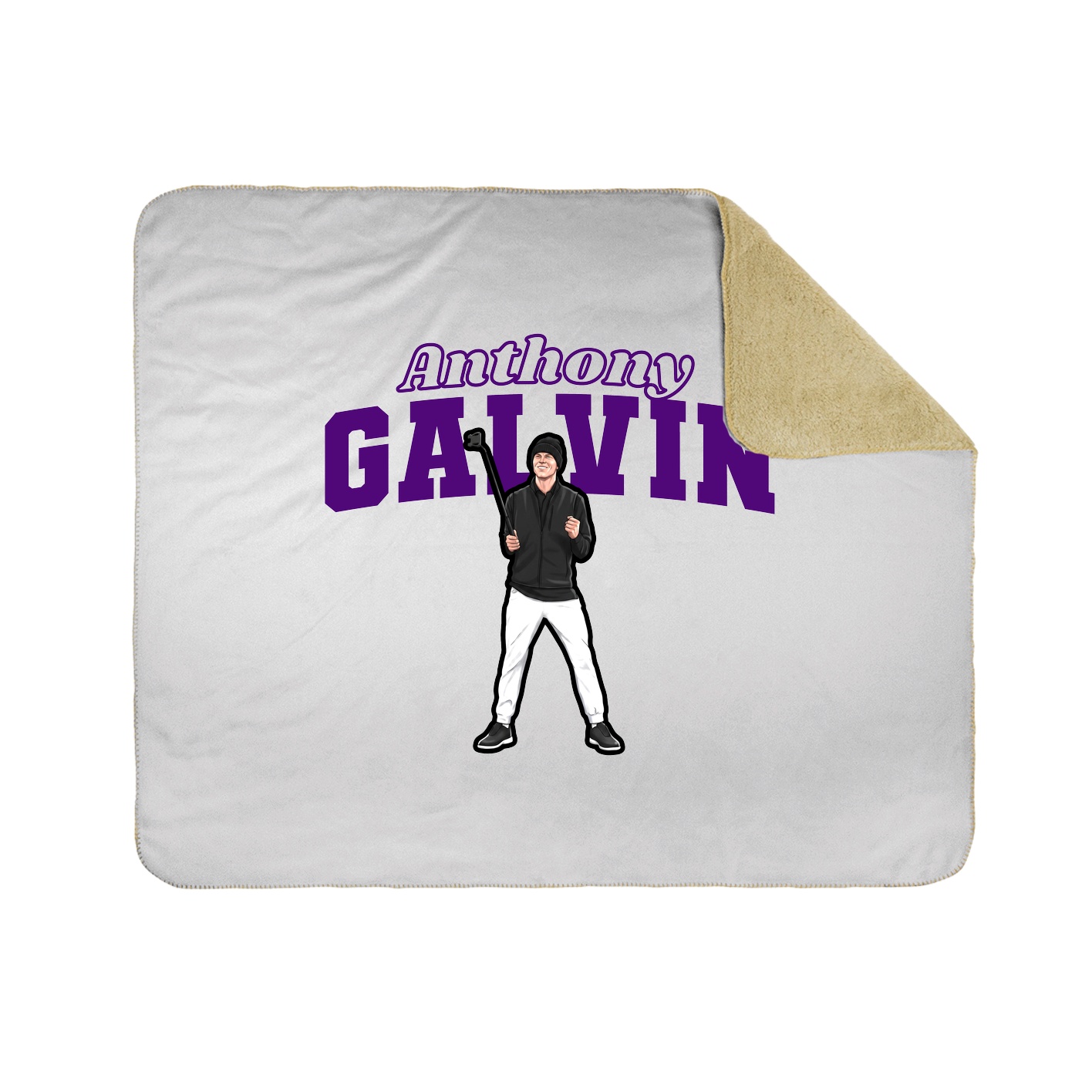 Throw Blanket — Name Arch in White