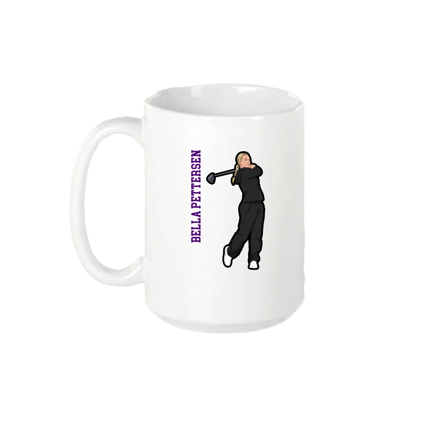 15oz Coffee Mug — Name Vertical in White