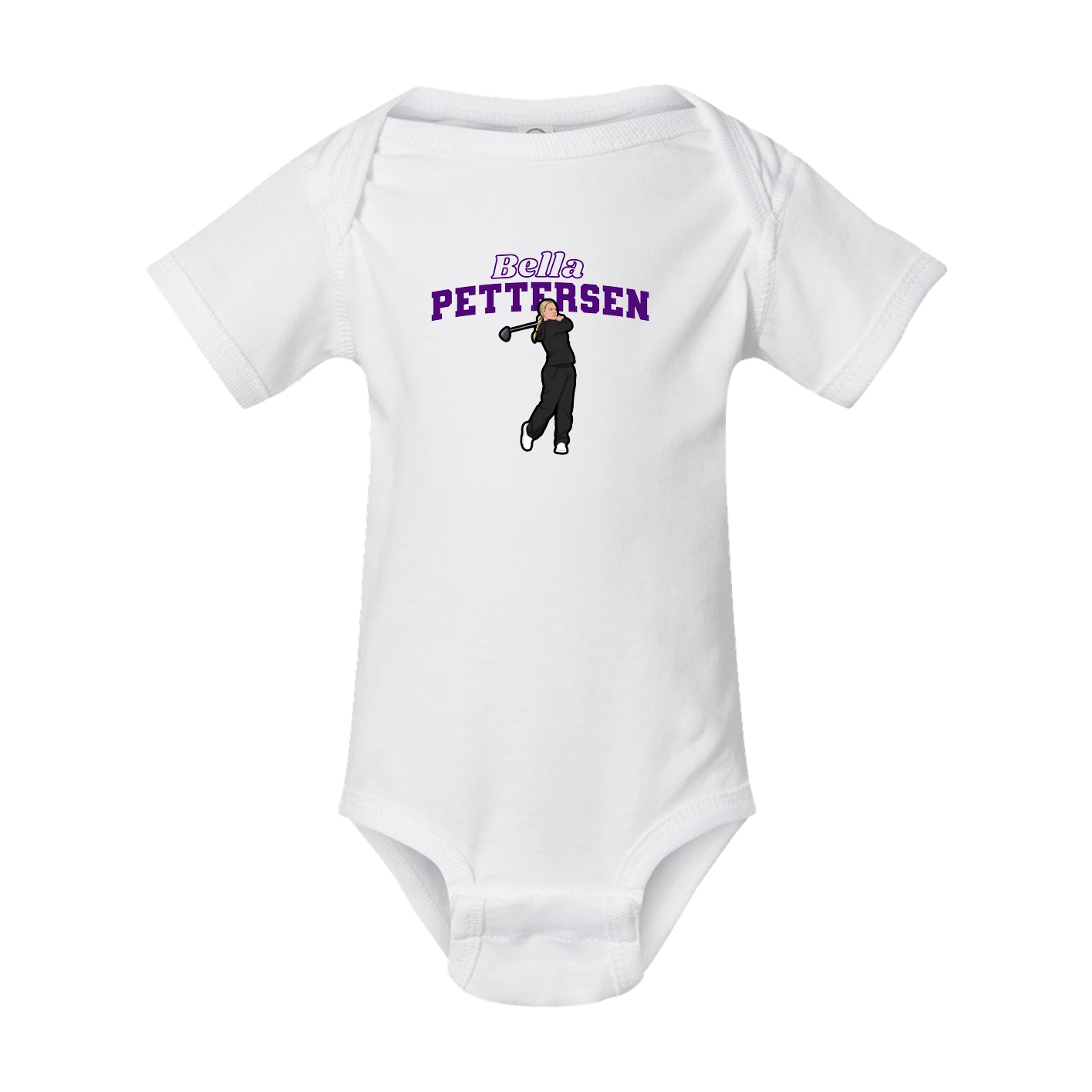 Baby Onesie — Name Arch in White
