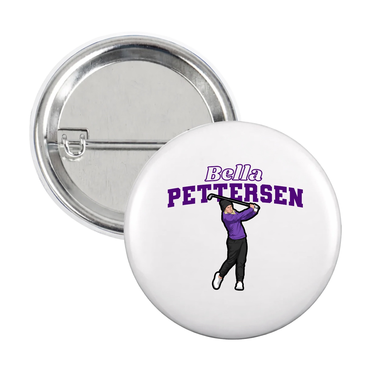 Game Day Button — Name Arch in White