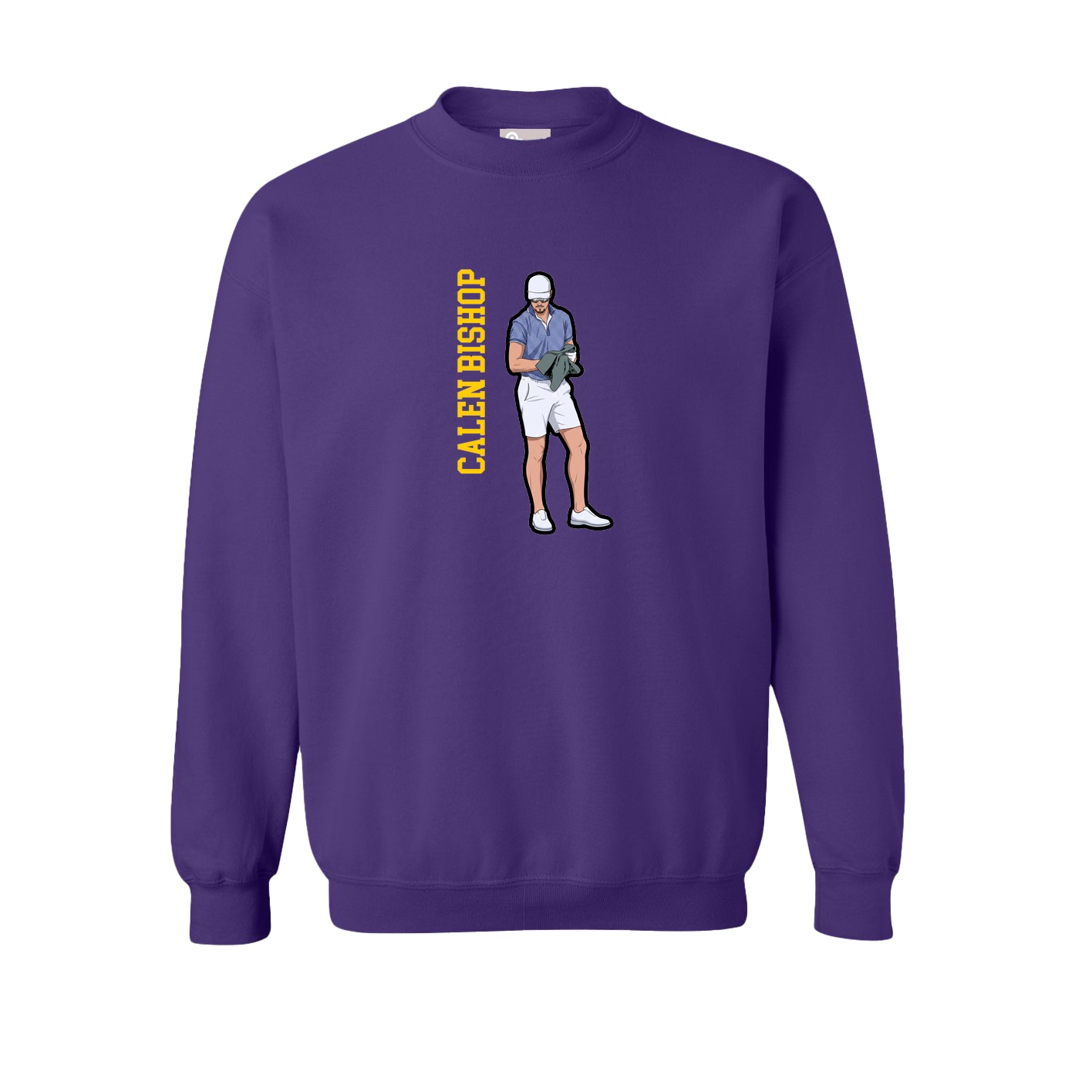 Fleece Crew — Name Vertical in Purple