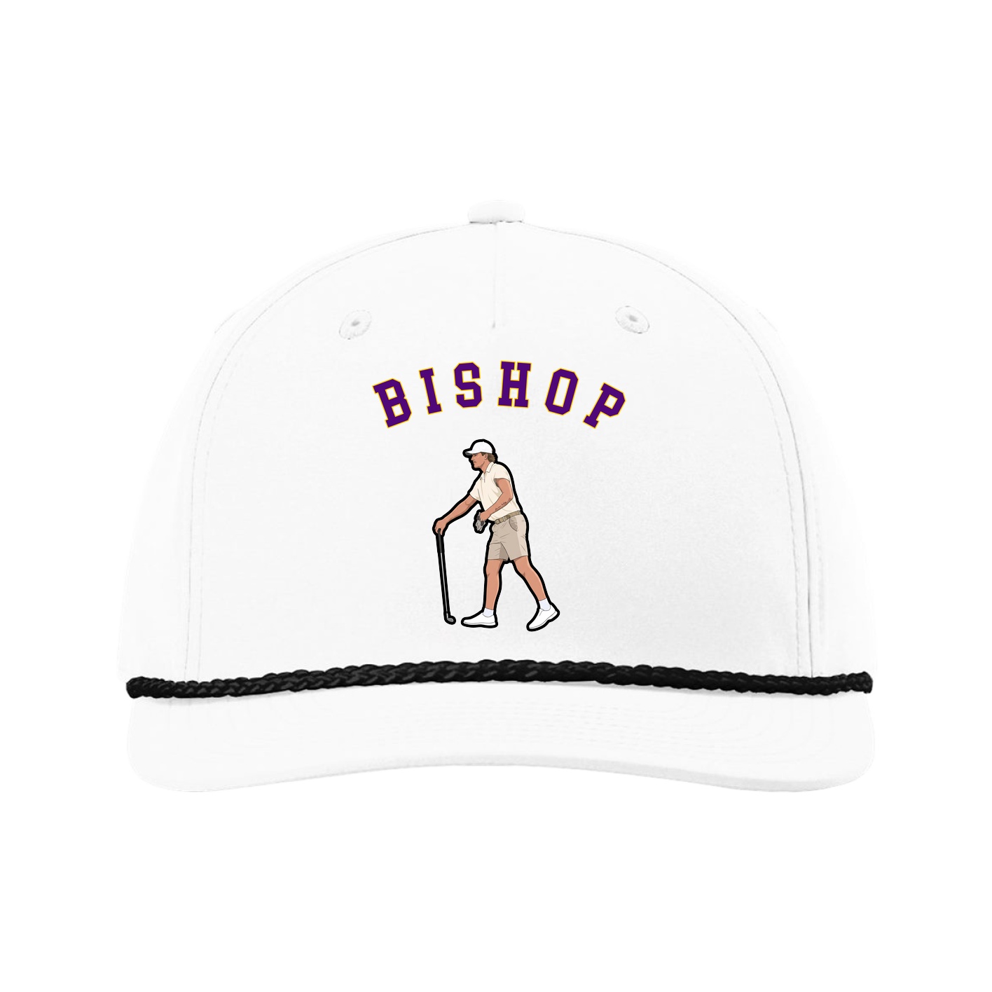 Five-Panel Classic Rope Cap — Shirsey Arch in White