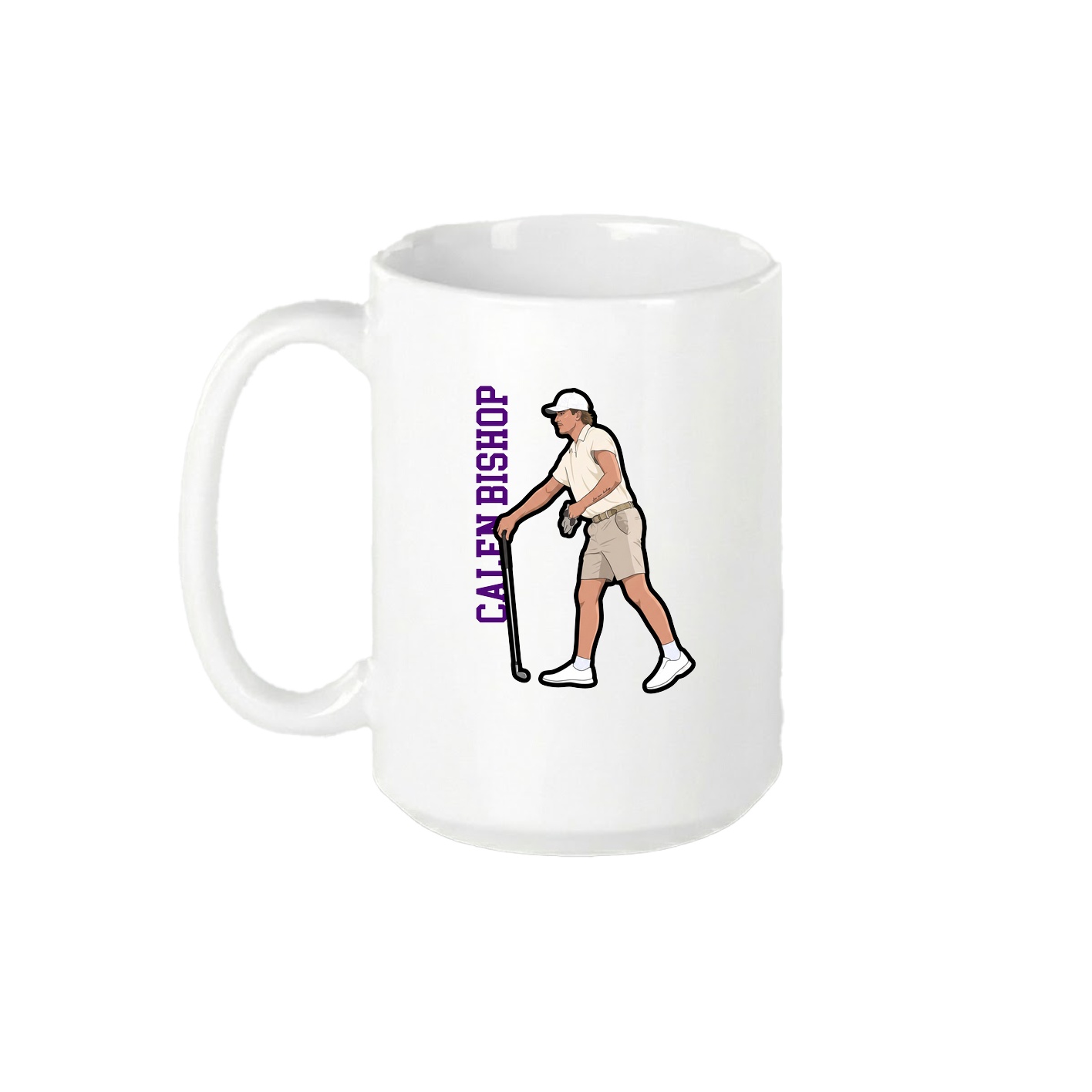15oz Coffee Mug — Name Vertical in White