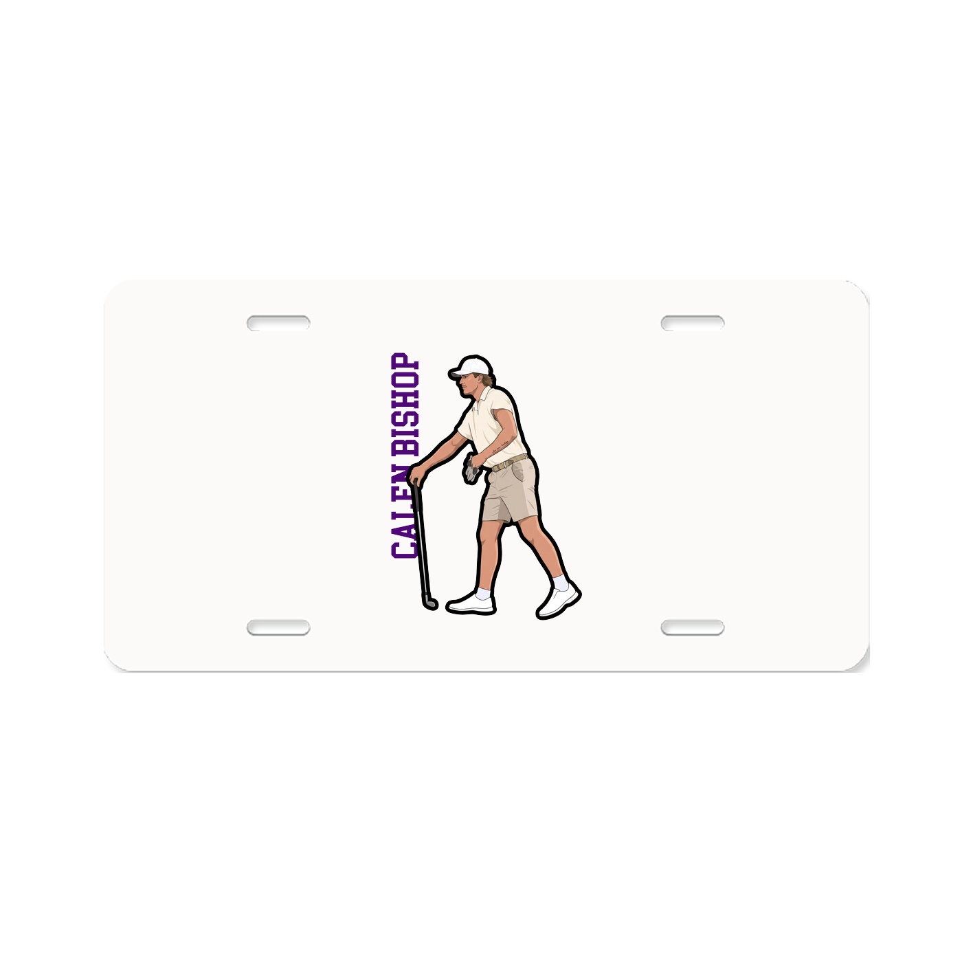 License Plate — Name Vertical in Classic