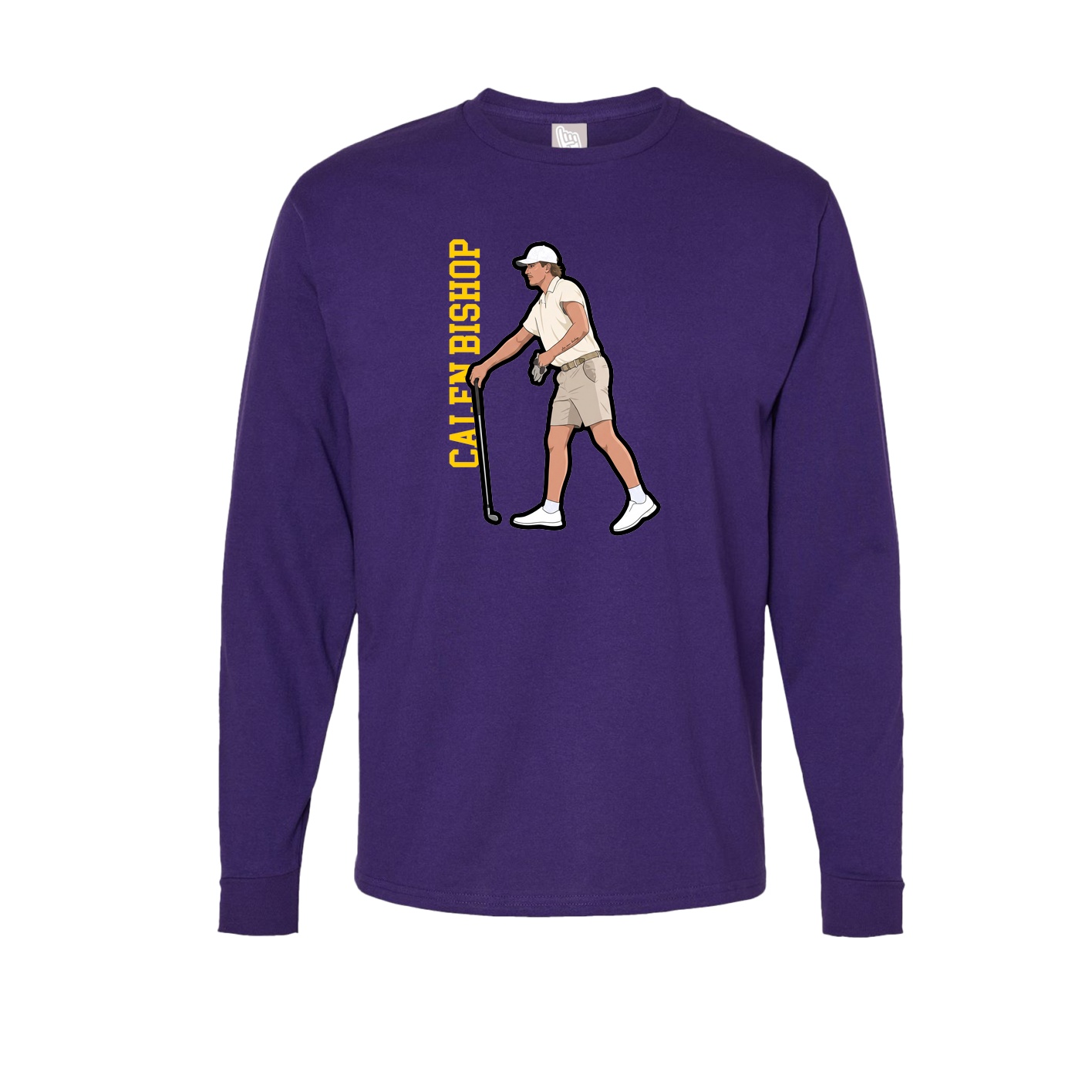 Long Sleeve Tee — Name Vertical in Purple