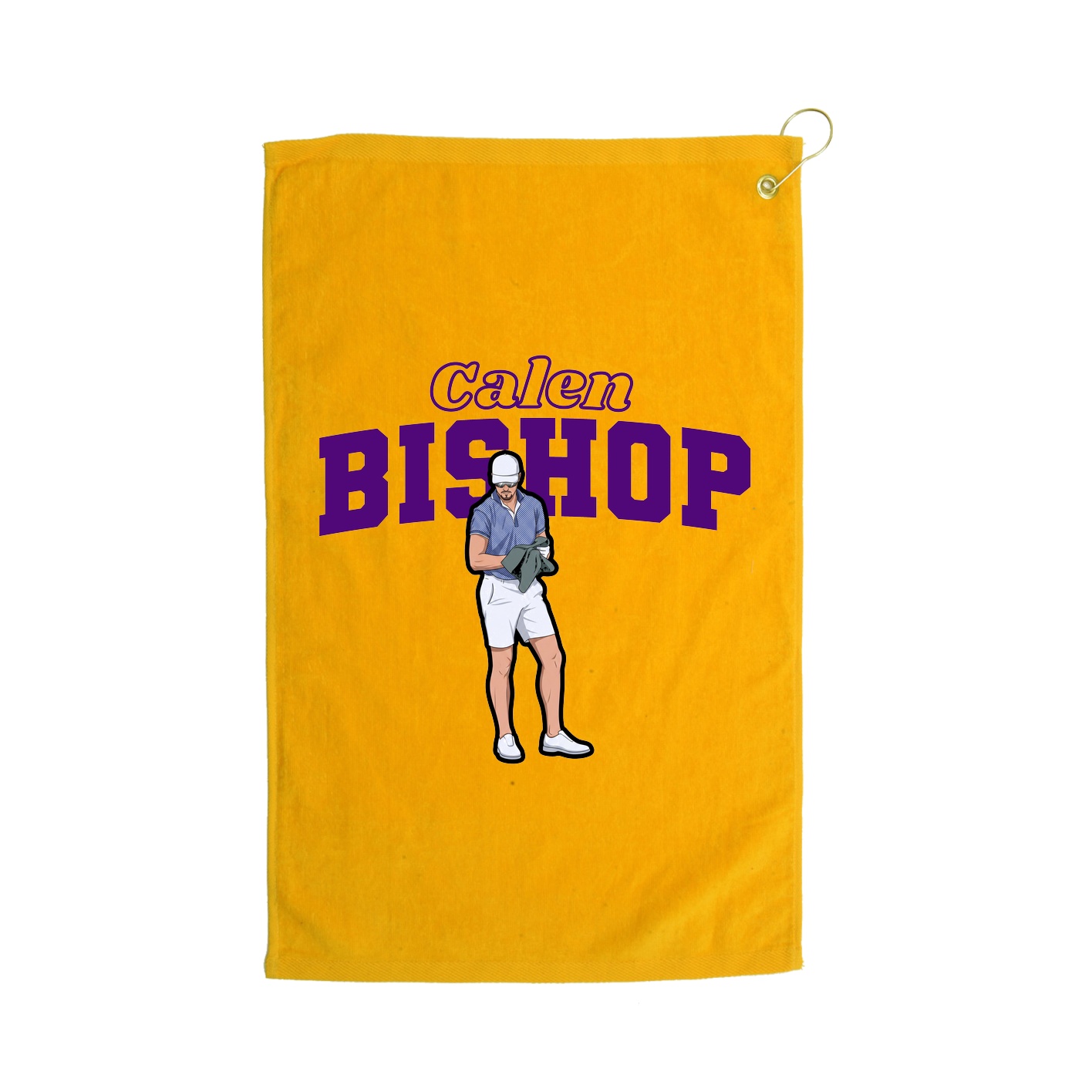Golf Towel — Name Arch in Gold