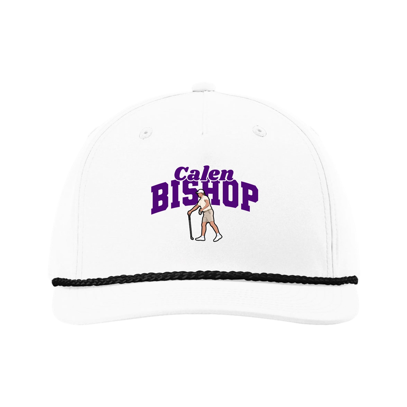 Five-Panel Classic Rope Cap — Signature Arch in White