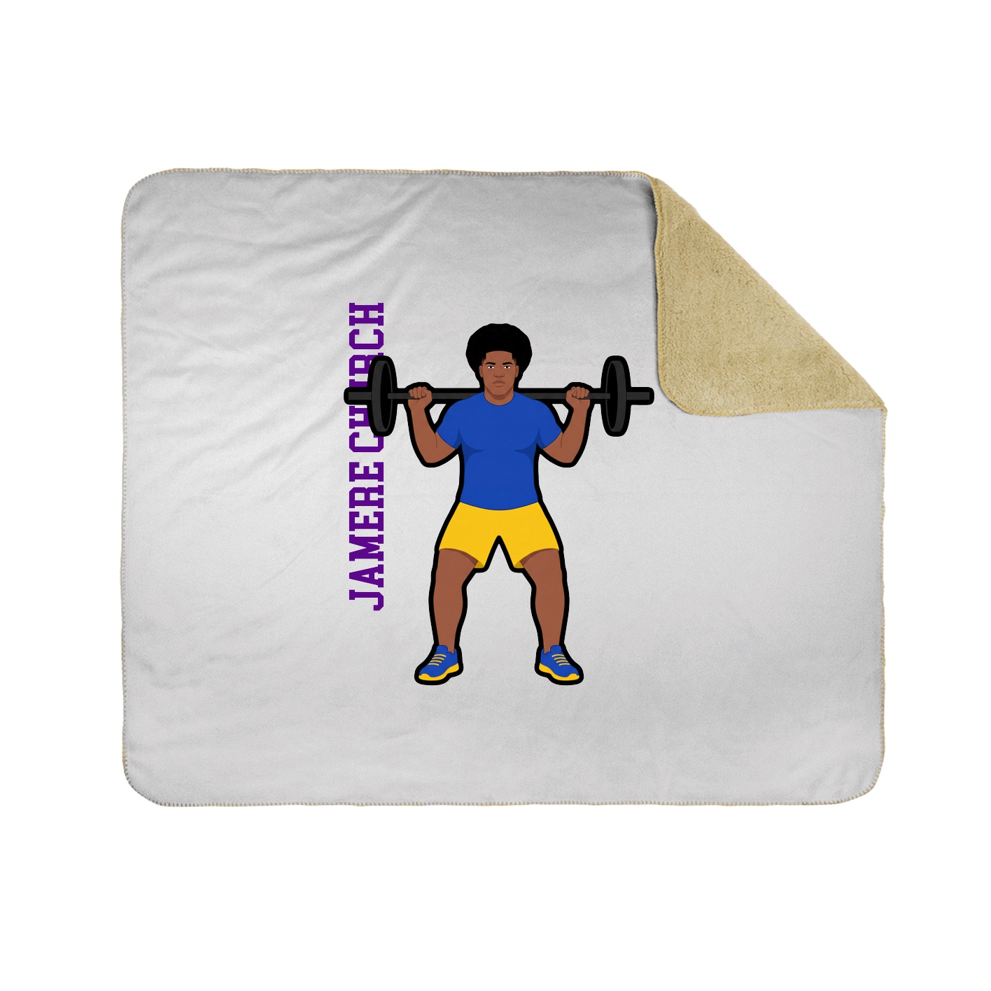Throw Blanket — Name Vertical in White