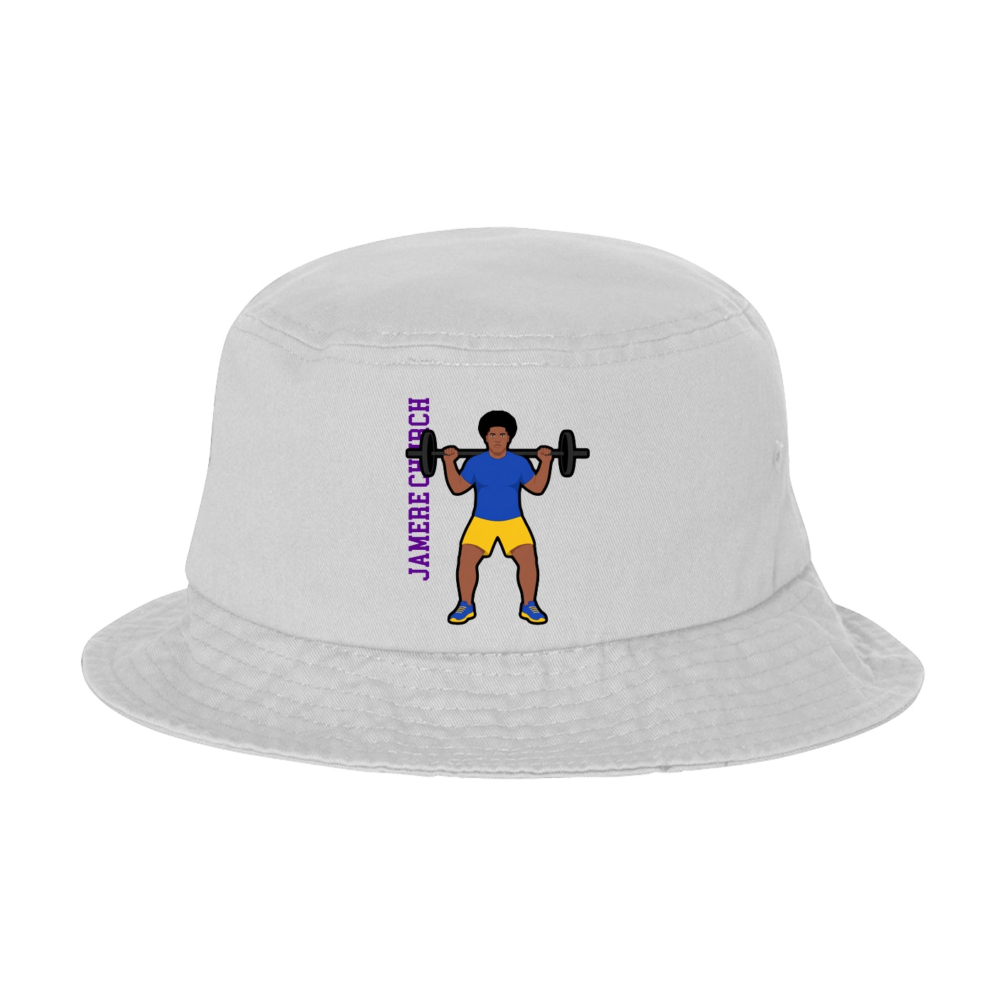 Bucket Cap — Name Vertical in White