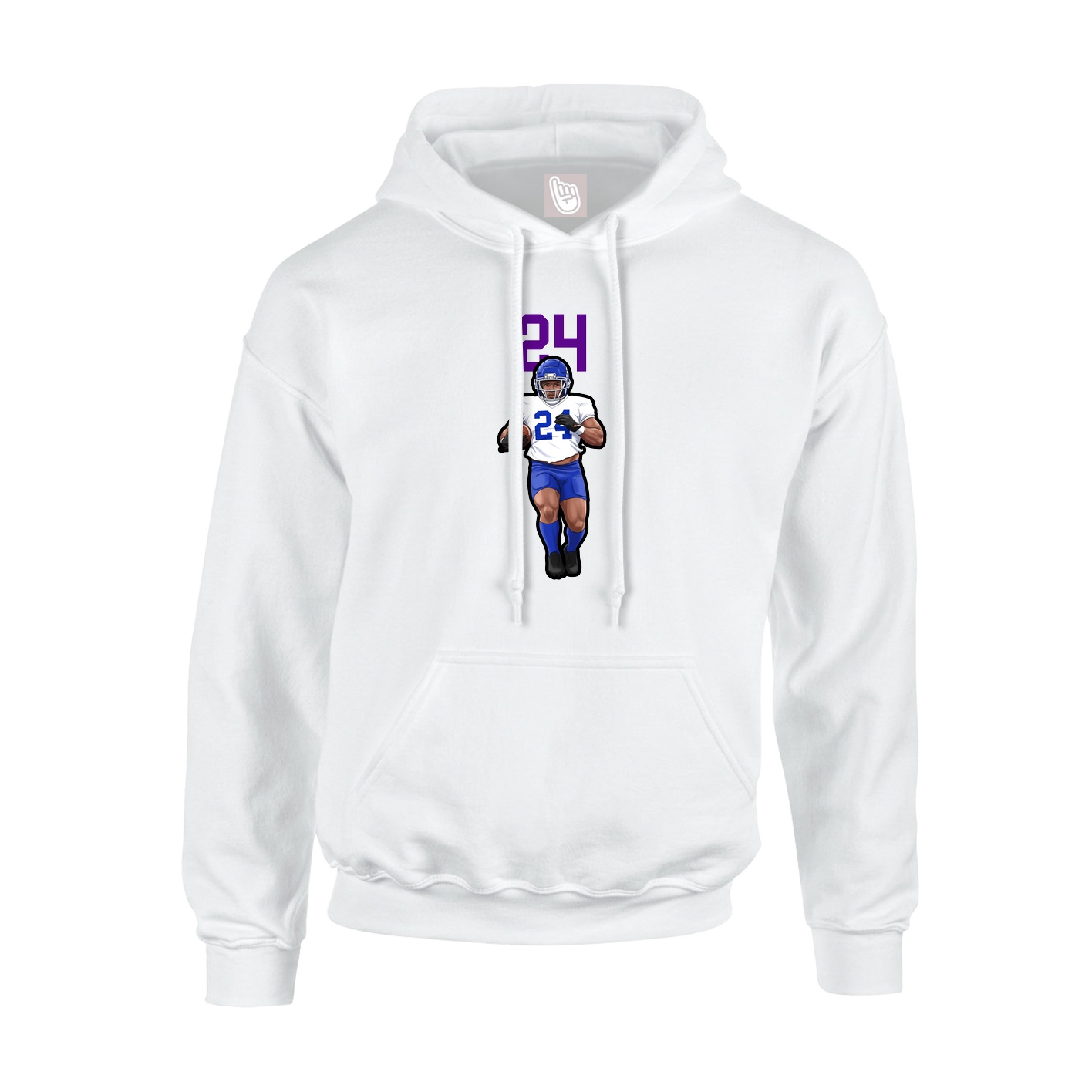 Youth Hoodie — Number Top in White