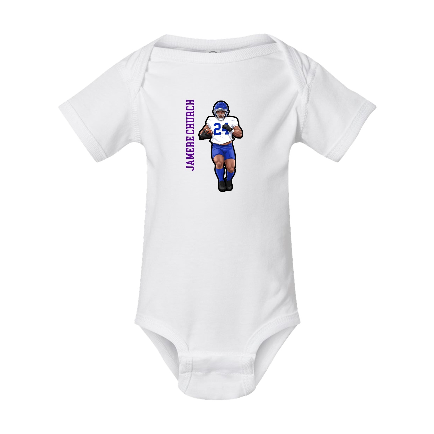 Baby Onesie — Name Vertical in White